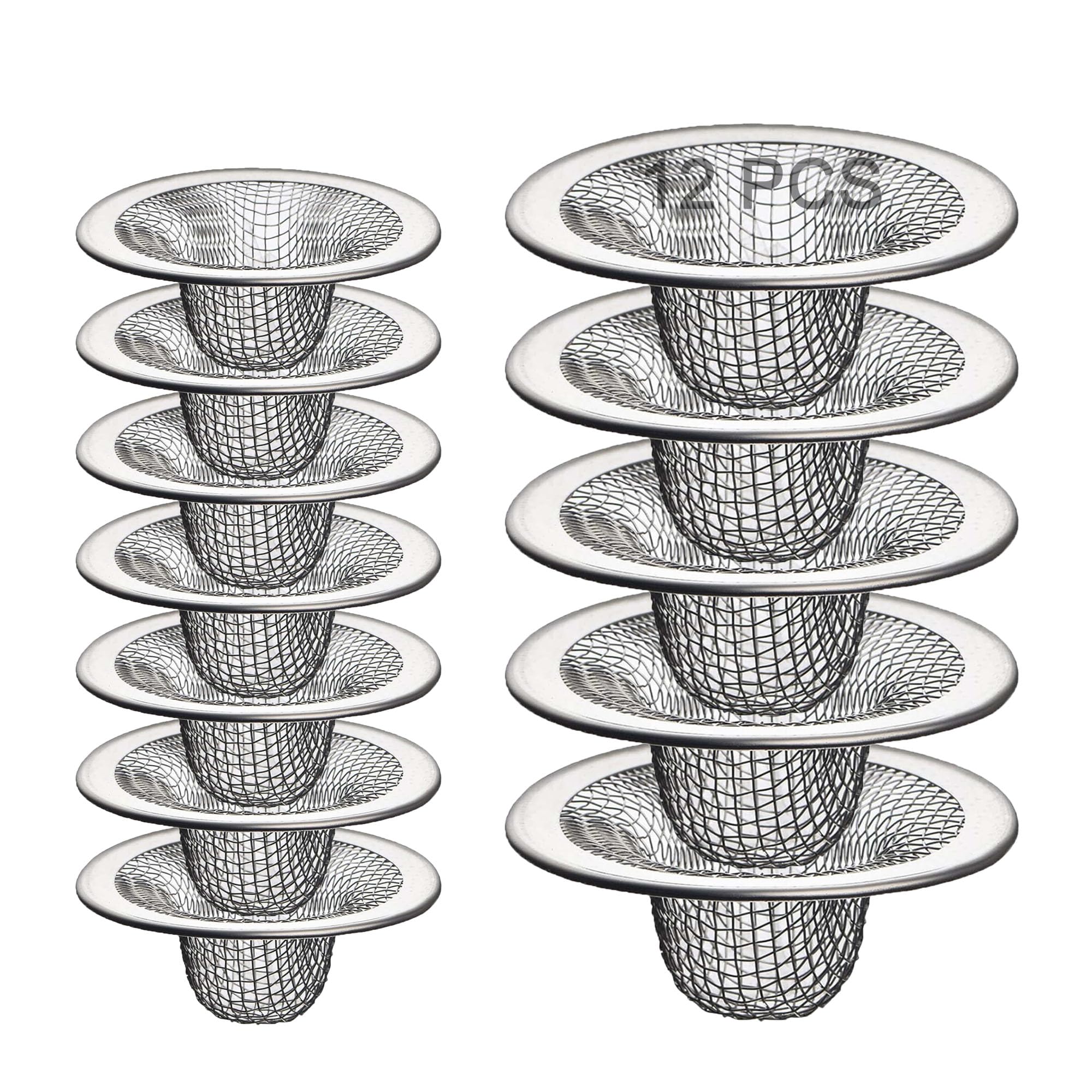 12PCS Stainless Steel Slop Basket Filter Trap