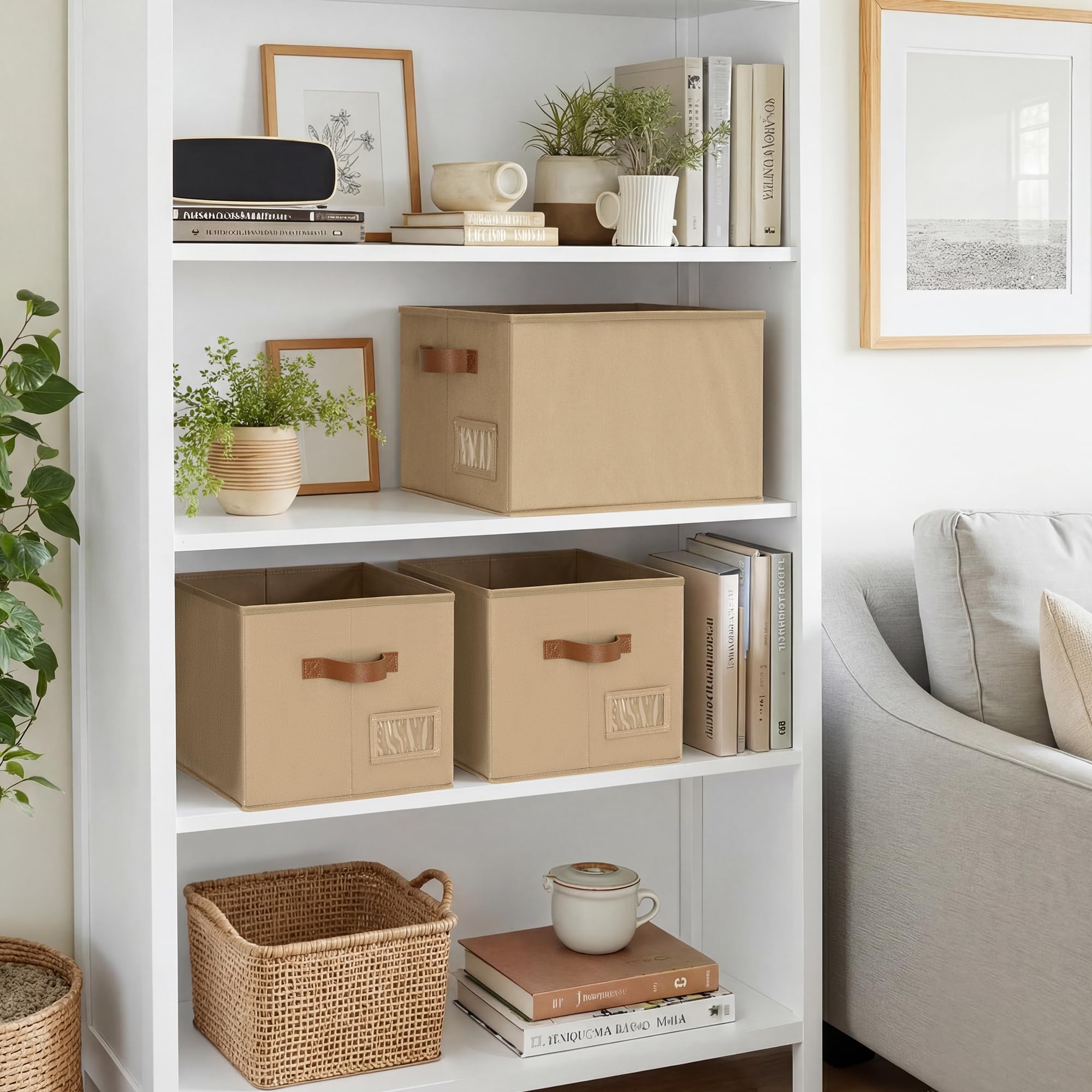 Closet Storage Bins with Label (3 Count)