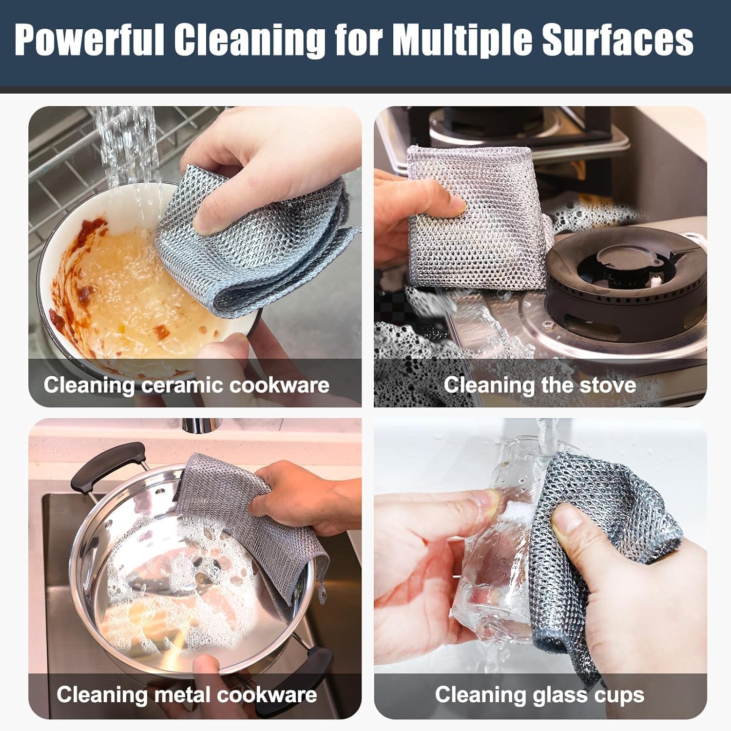 10 Pcs New Upgrade Steel Wire Dishcloth (10 Count)