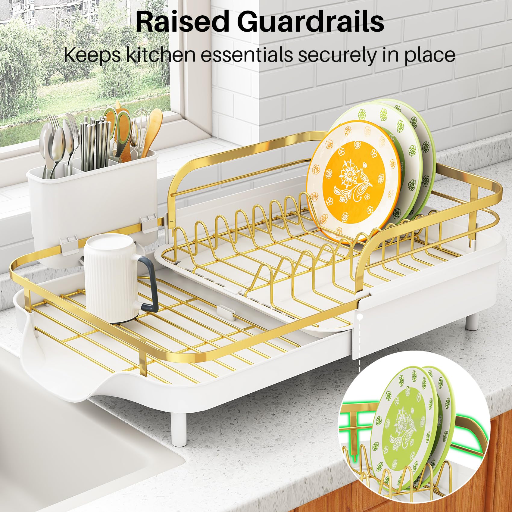 Expandable Dish Drying Rack for Small Kitchen Counter