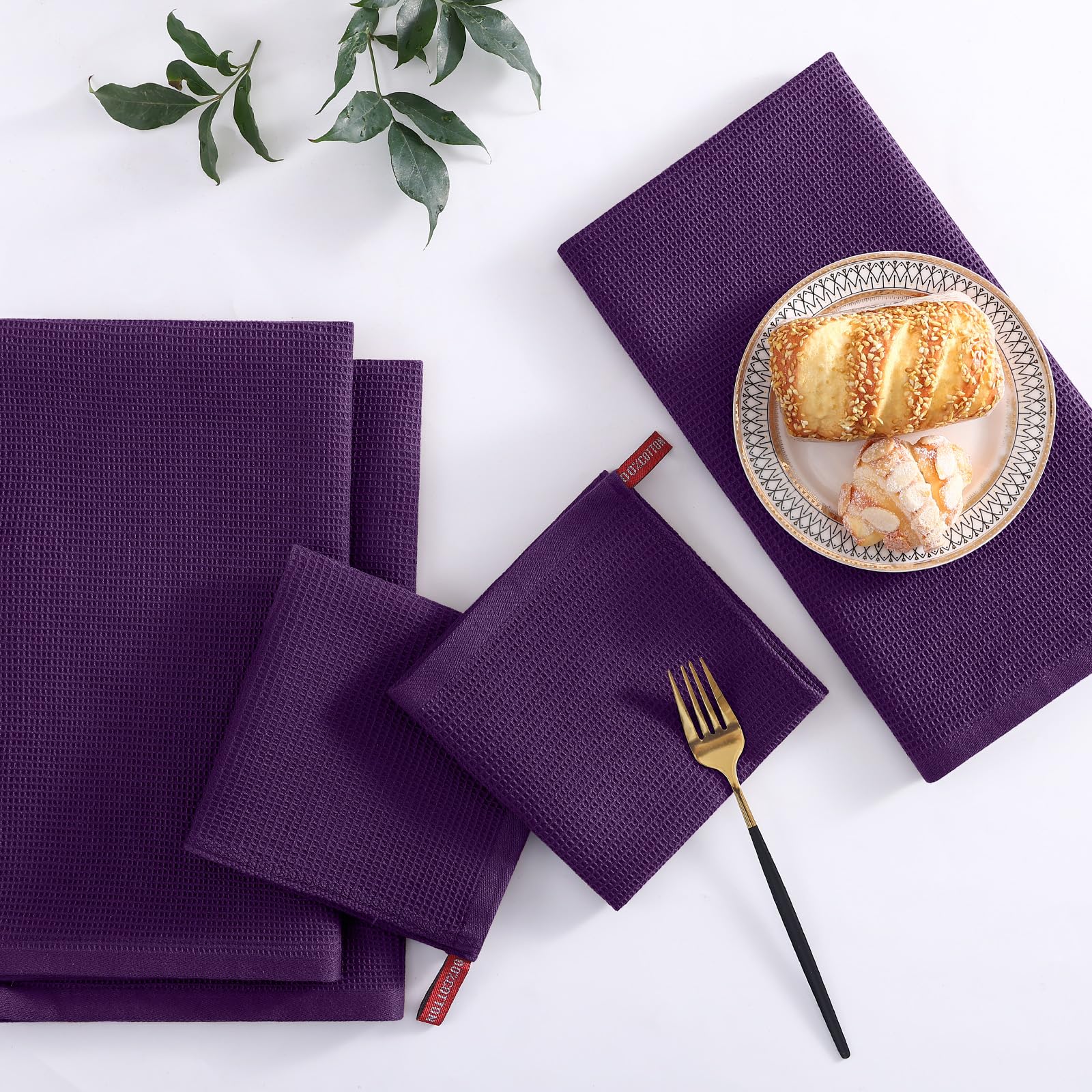 100% Cotton Waffle Weave Kitchen Towels (4 Count)