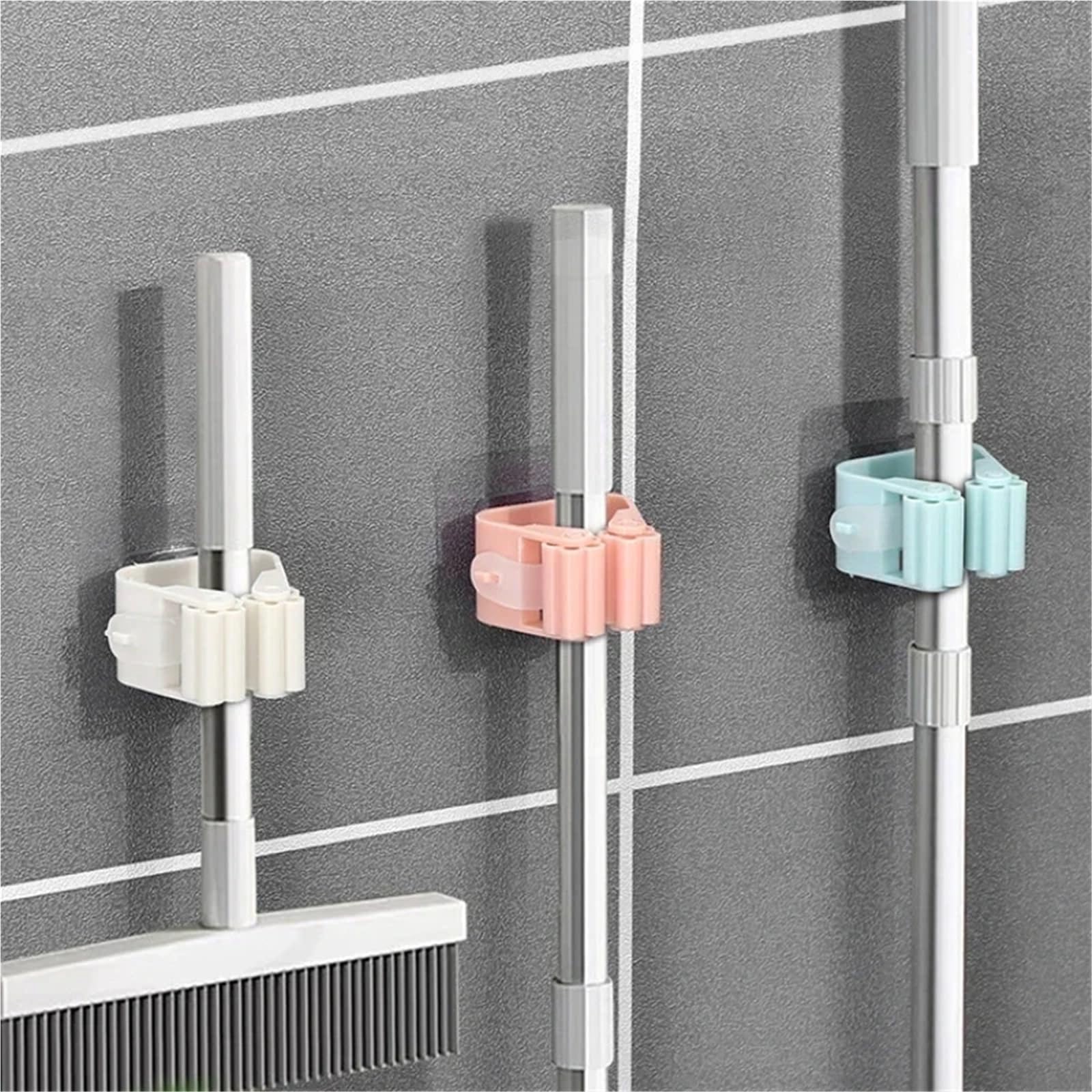 Broom Holder Wall Mount 20Pcs Mop Broom Holder Rack Grippers Clips Wall Mount Home Appliance Multi