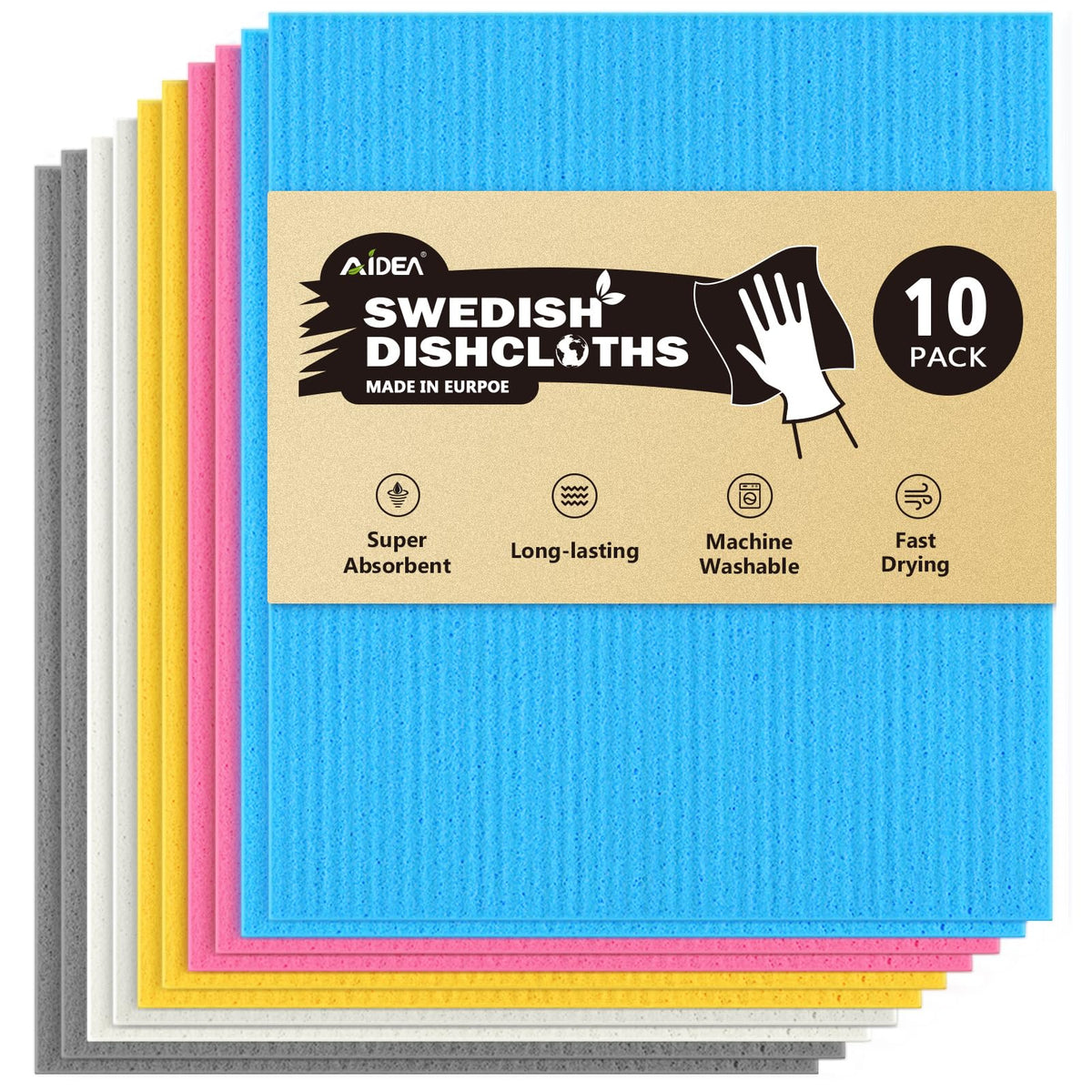 Swedish Dishcloths for Kitchen (10 Count)