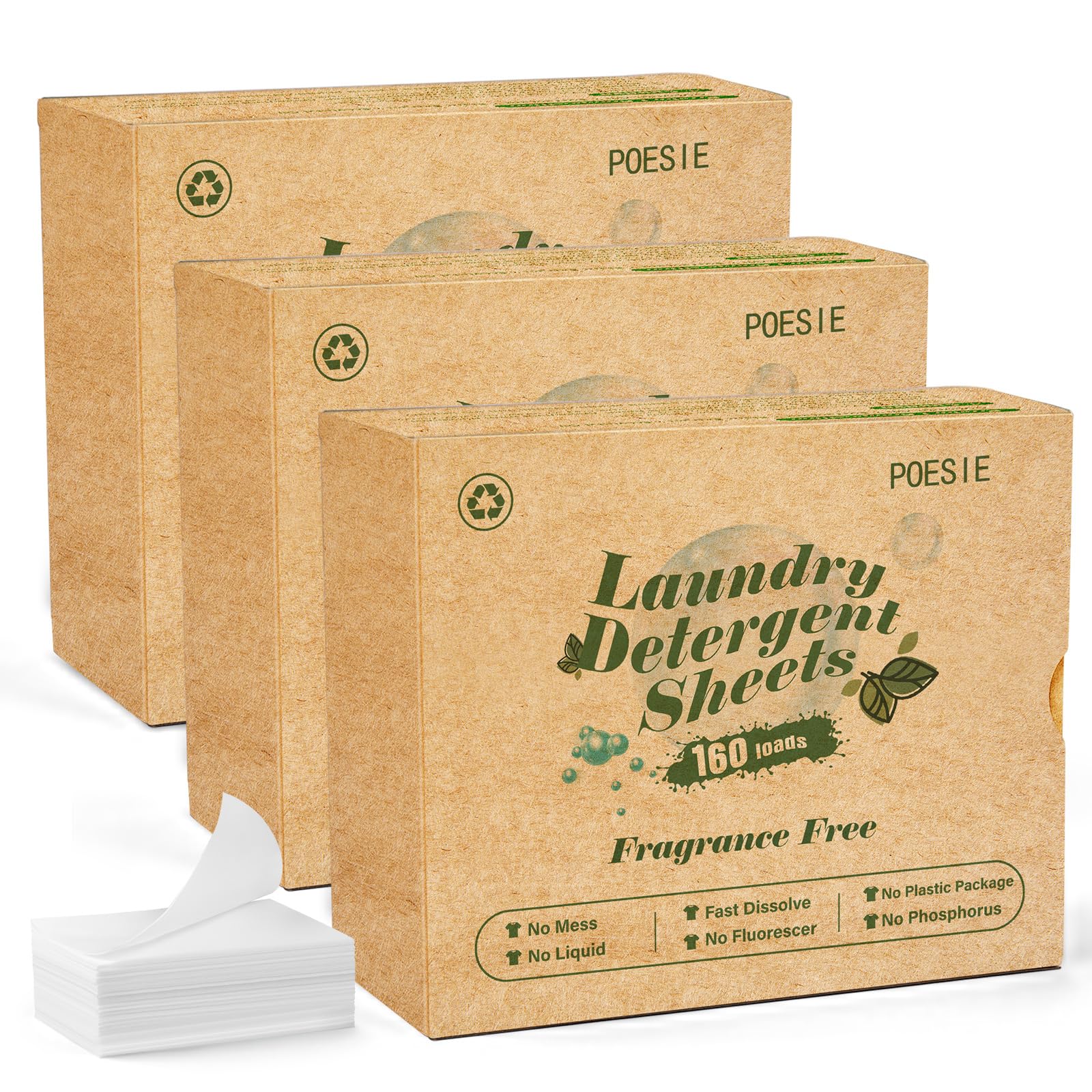 Laundry Detergent Sheets 3 Pack 480 Count 240 Loads Laundry Detergent for Travel Home Save Space Portable Laundry Strips Hypoallergenic Concentrated Soap Sheets Washing HE Fragrance Free
