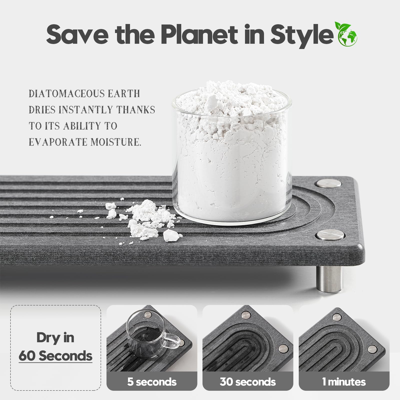 Water Absorbing Stone Sink Caddy Kitchen Sink Organizer Tray