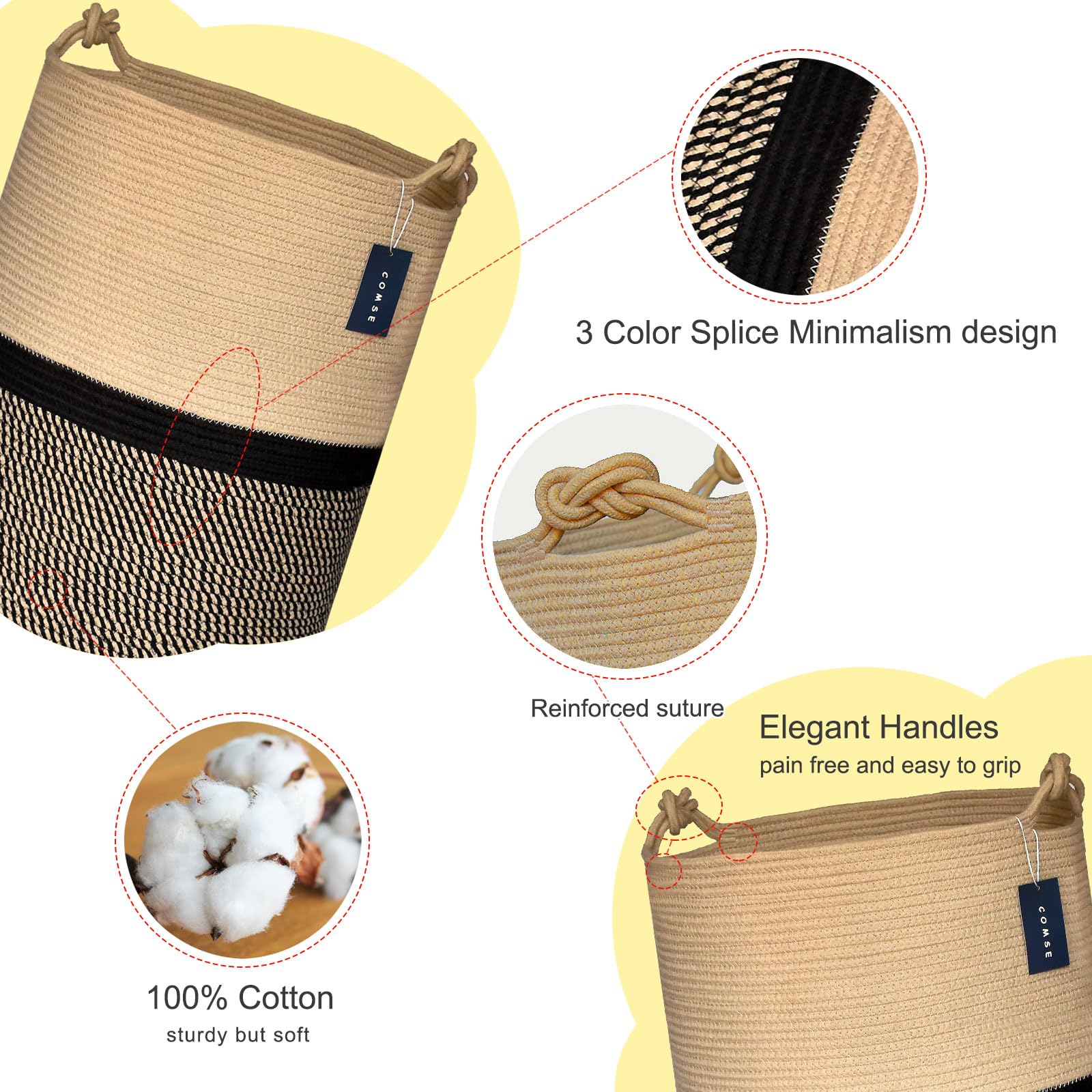 Tall Woven Blanket & Laundry Basket