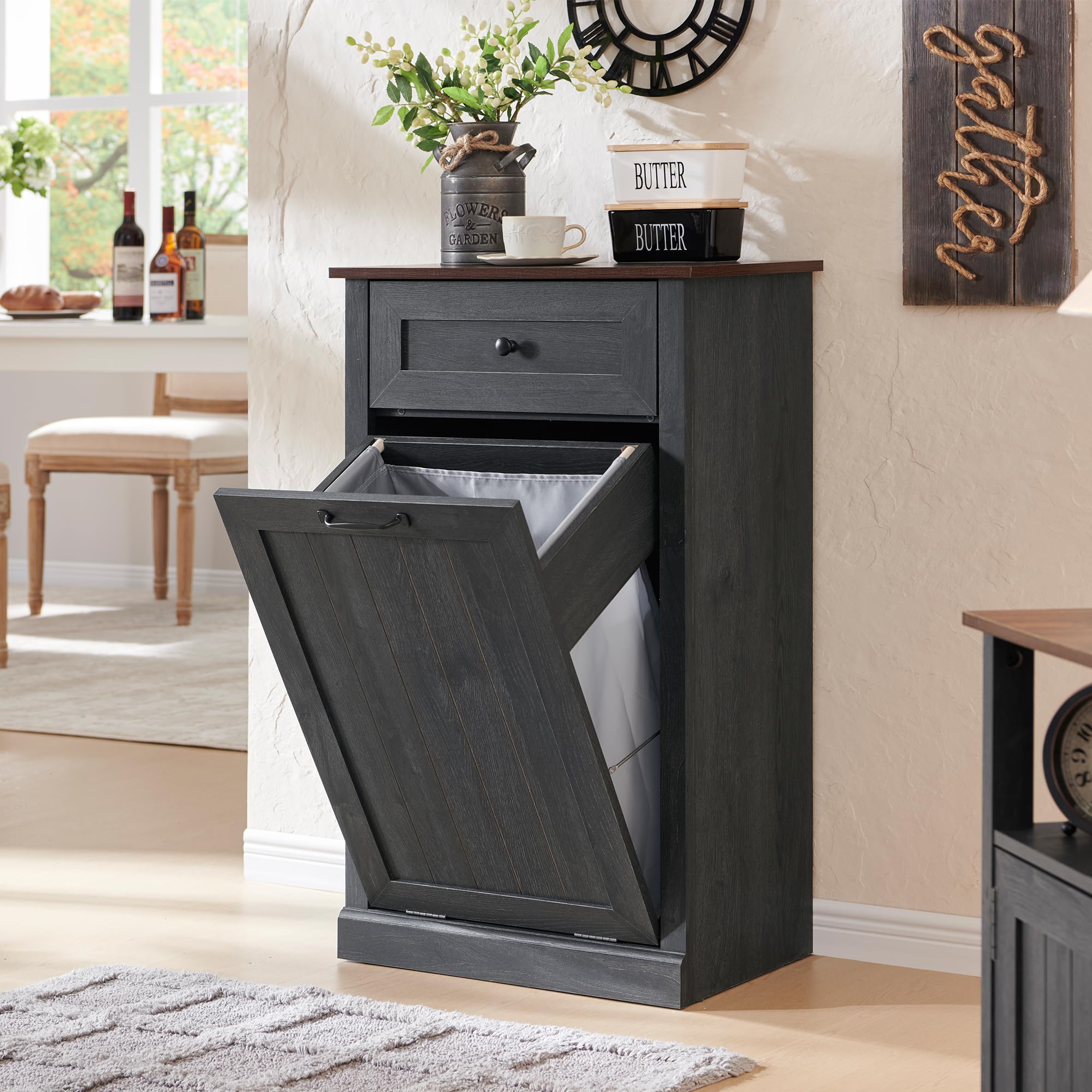 Tilt Out Laundry Hamper Cabinet