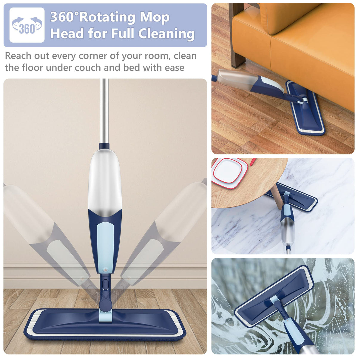 Spray Mop Microfiber Wood Floor Mops for Floor Cleaning