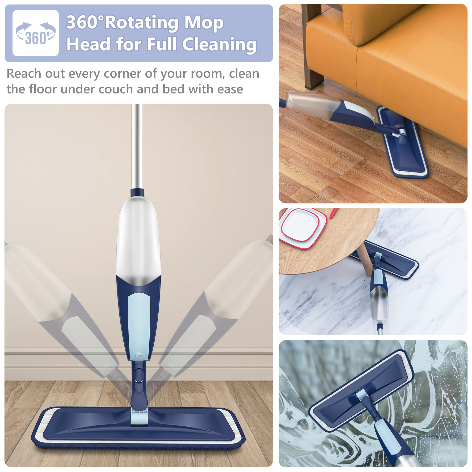 Spray Mop Microfiber Wood Floor Mops for Floor Cleaning