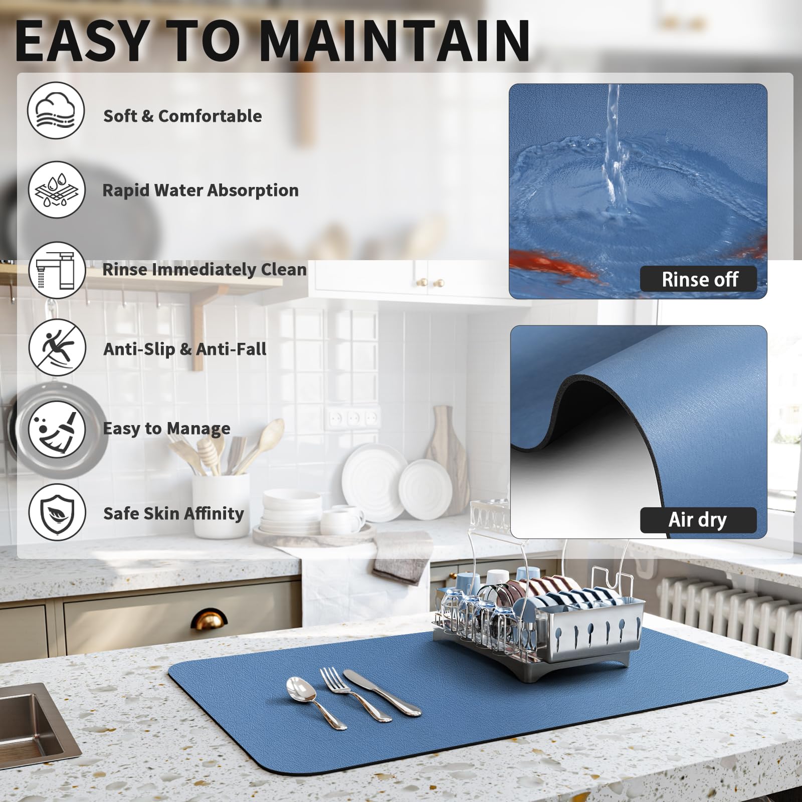 Dish Drying Mat for Kitchen Counter