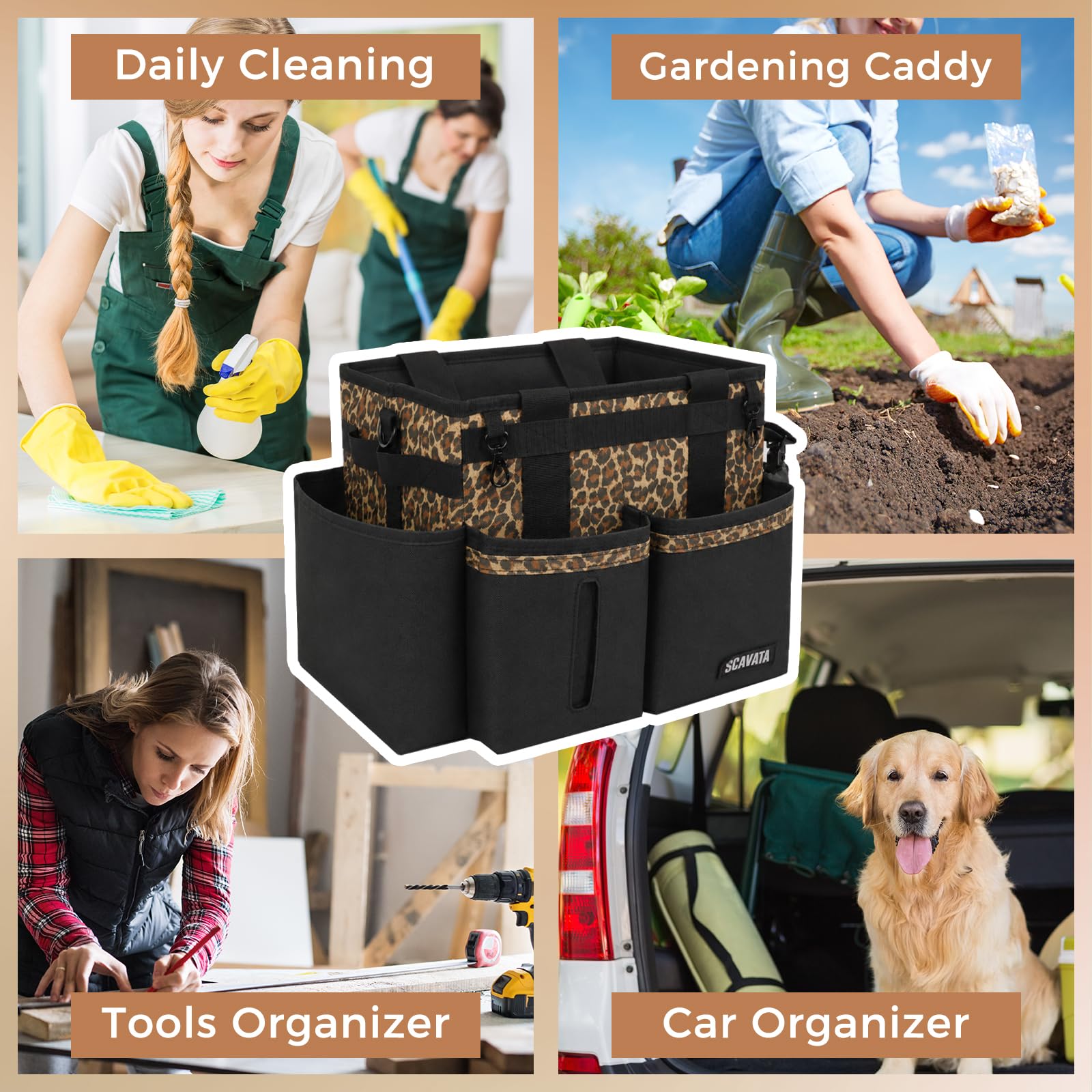 Compact Wearable Cleaning Caddy with Handle & Shoulder Straps