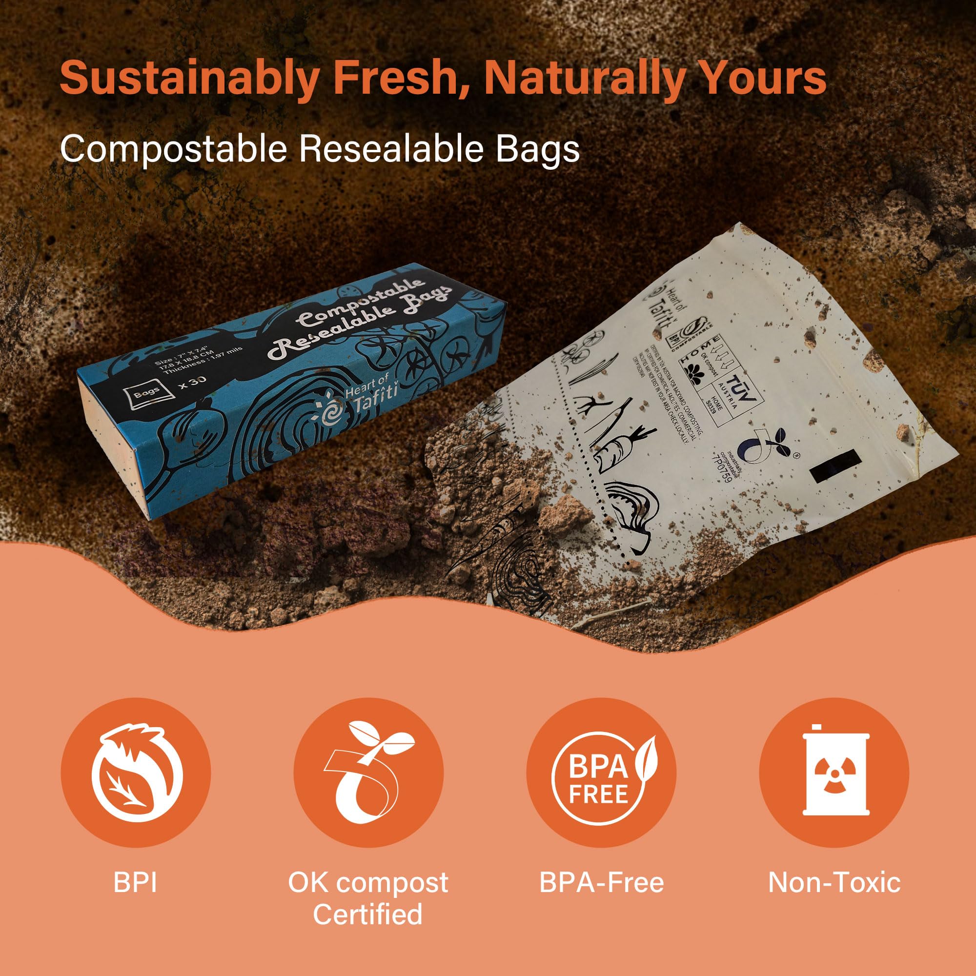 Compostable Food Storage Bags (30 Count)