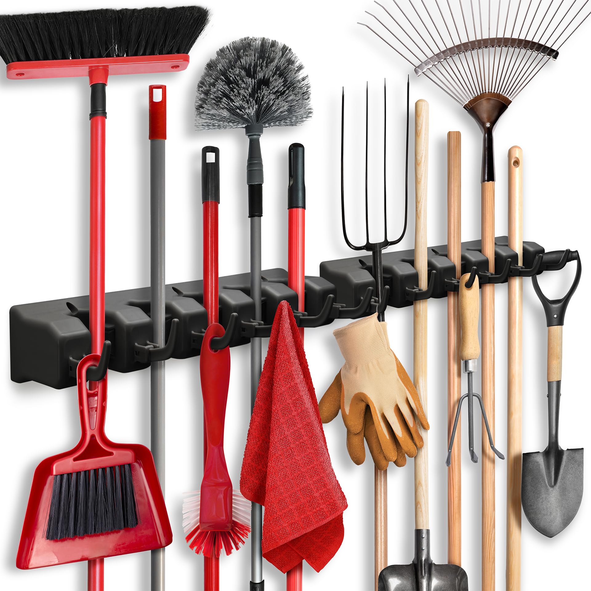 2 Pack Mop and Broom Holder Wall Mount (2 Count)
