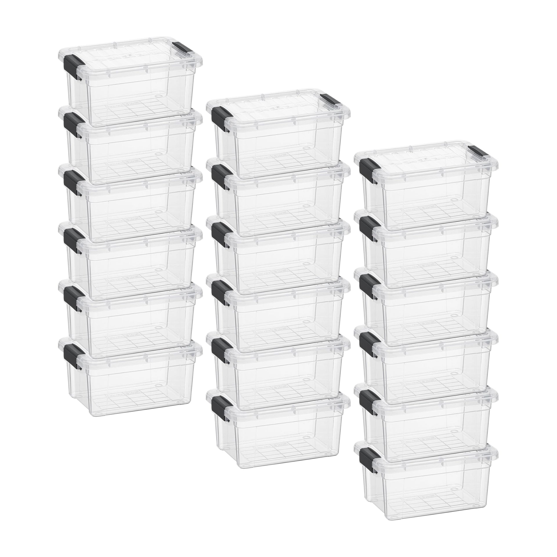 1.85 Quart Clear Plastic Storage Boxes with Lids (18 Count)
