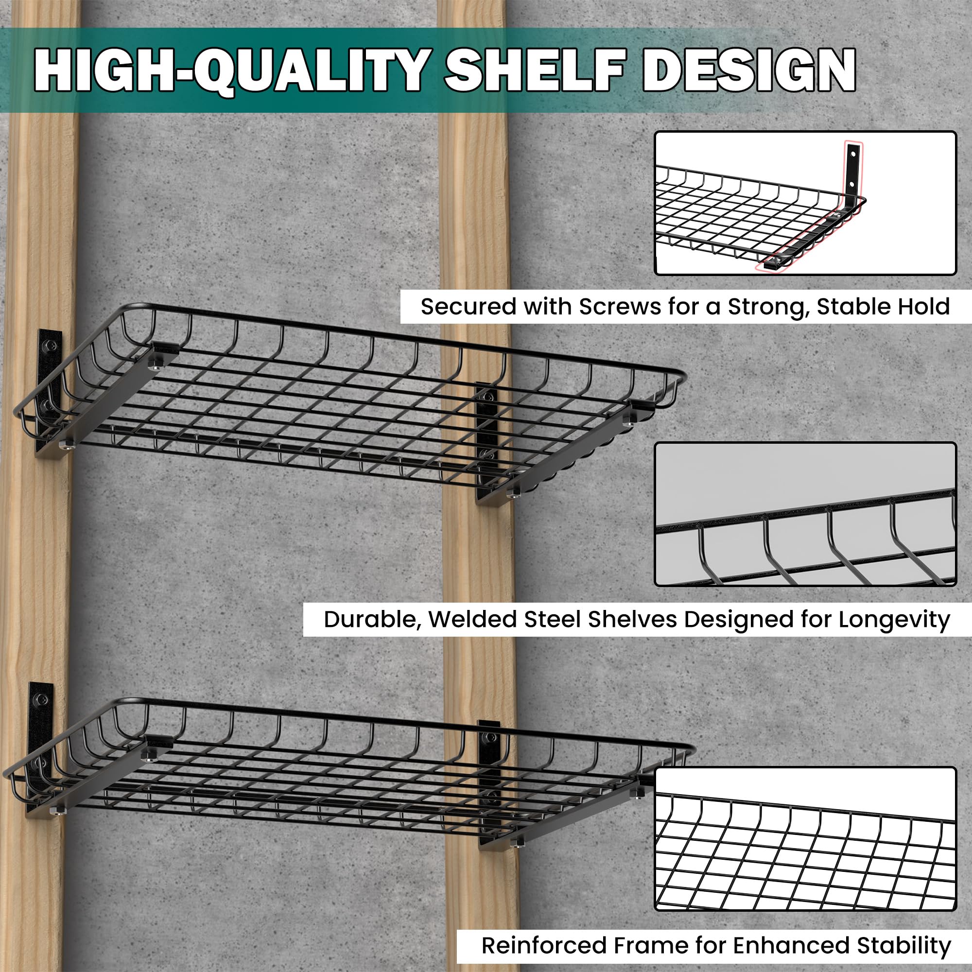 Garage Wall Shelves 12x18 Inch (2 Count)