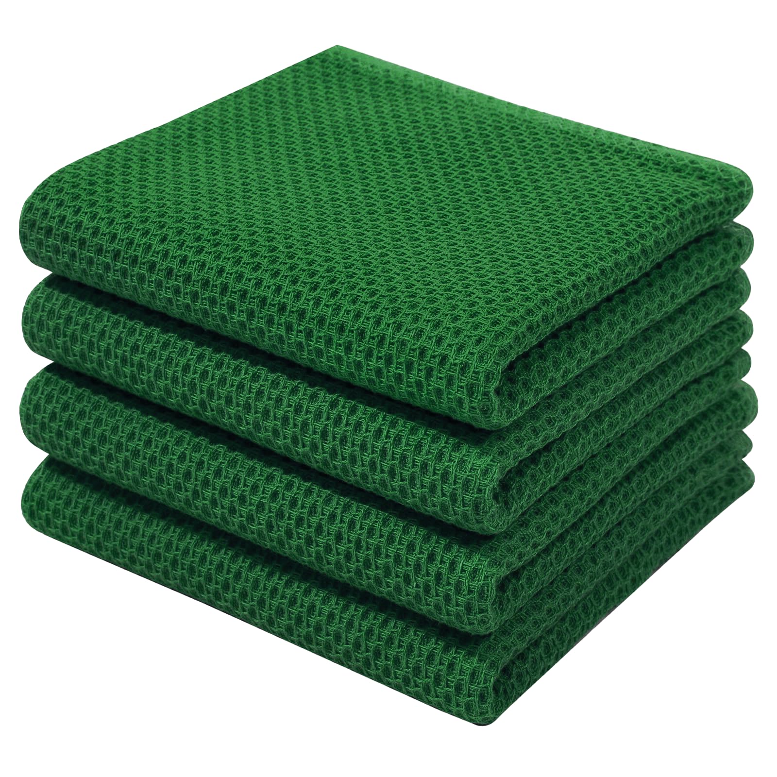 100% Cotton Waffle Weave Kitchen Dish Towels 4 (4 Count)