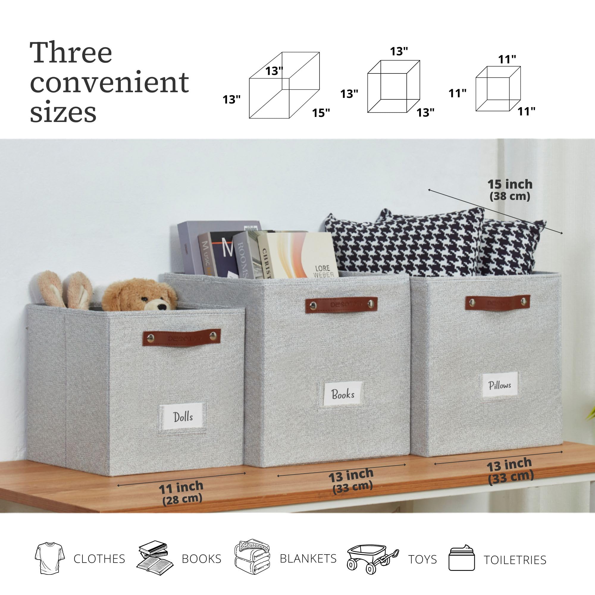 Storage Bins Cube Storage Bin with Labels (6 Count)