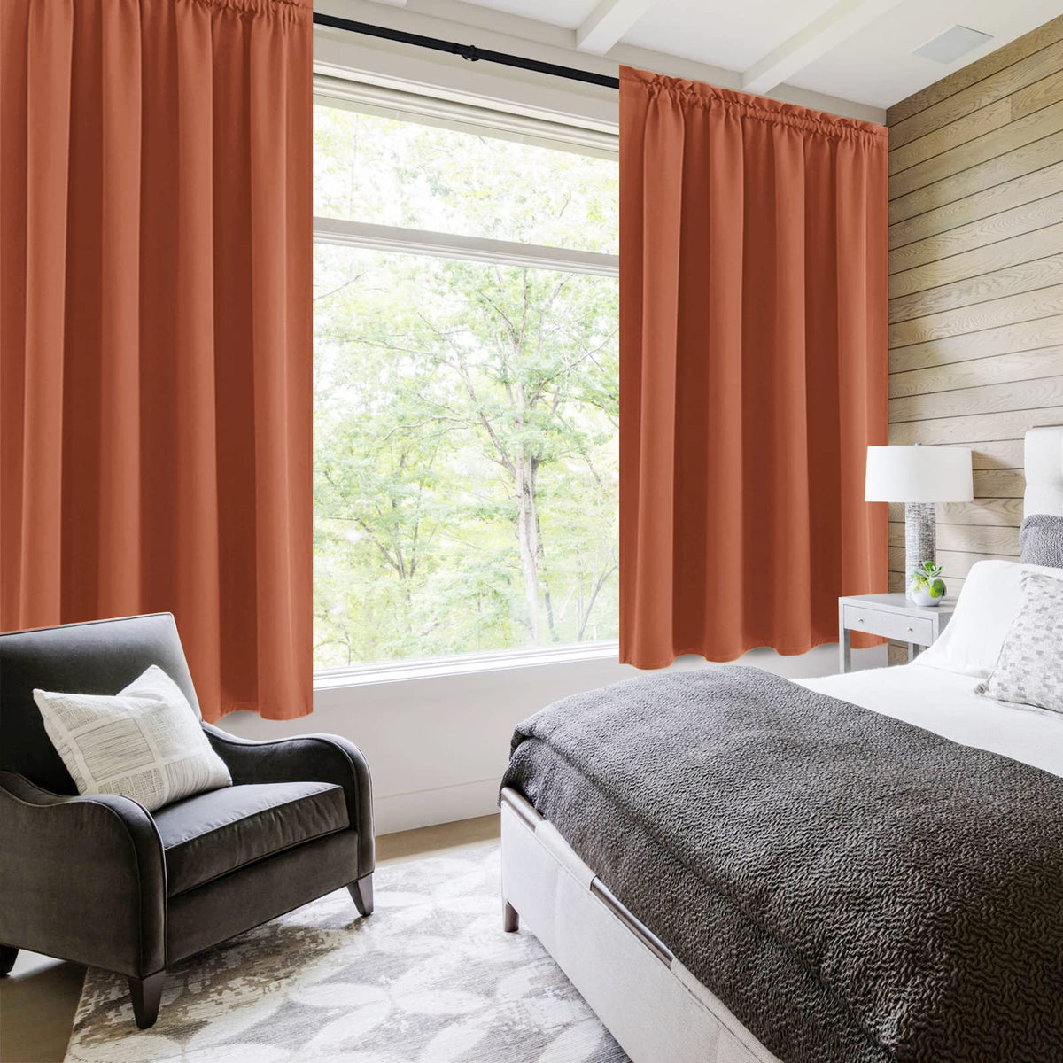 Blackout Curtains for Bedroom Living Room 52 x 63 Inch Long 2 Panels (2 Count)