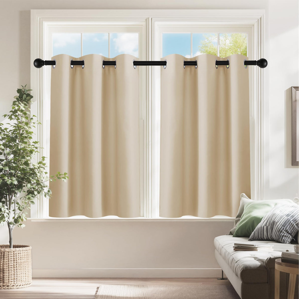 Biscotti Beige Short Curtains (2 Count)