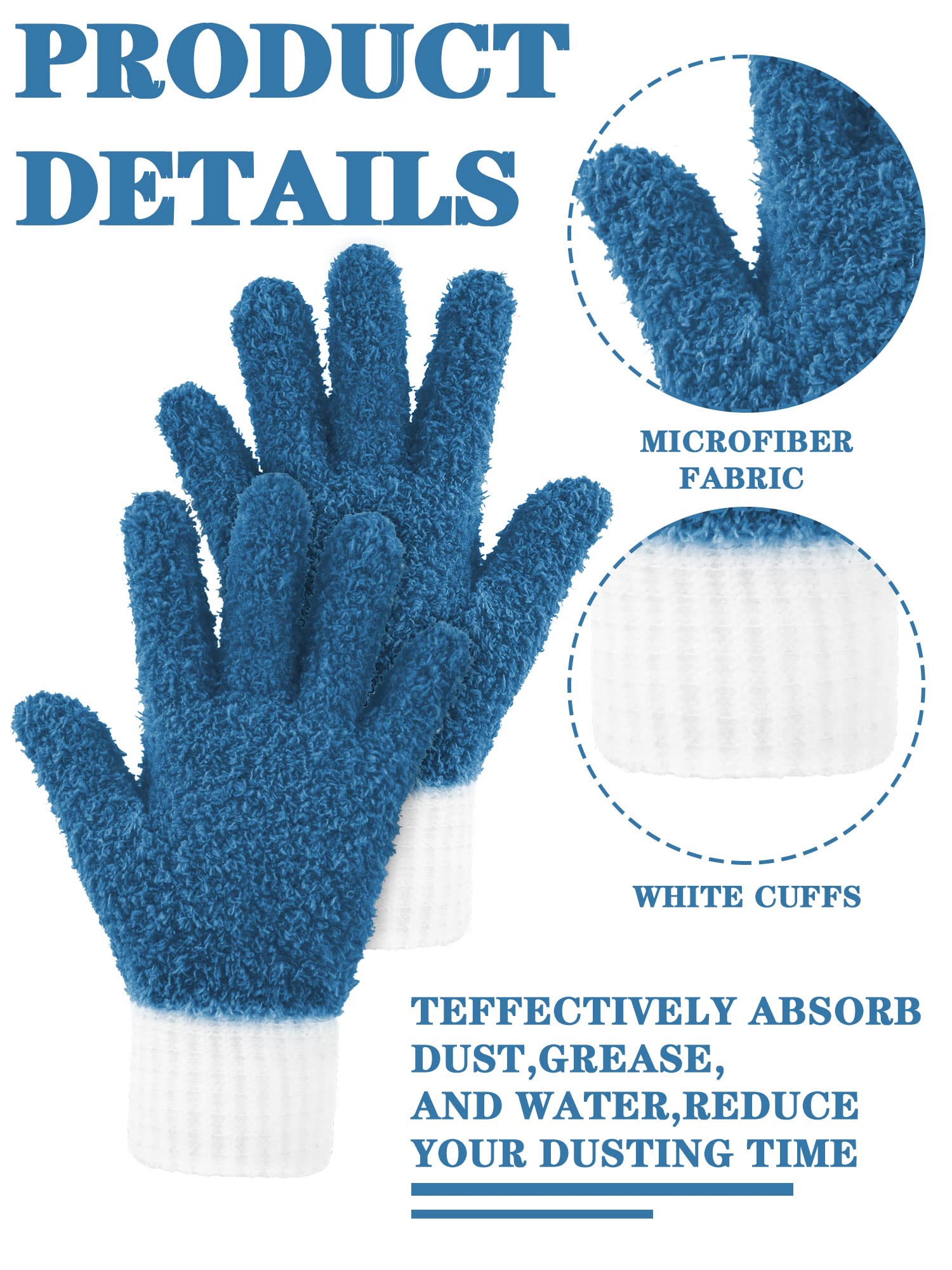 3 Pairs Microfiber Plant Dusting Gloves Leaf Cleaning Gloves for Indoor Plants (3 Count)