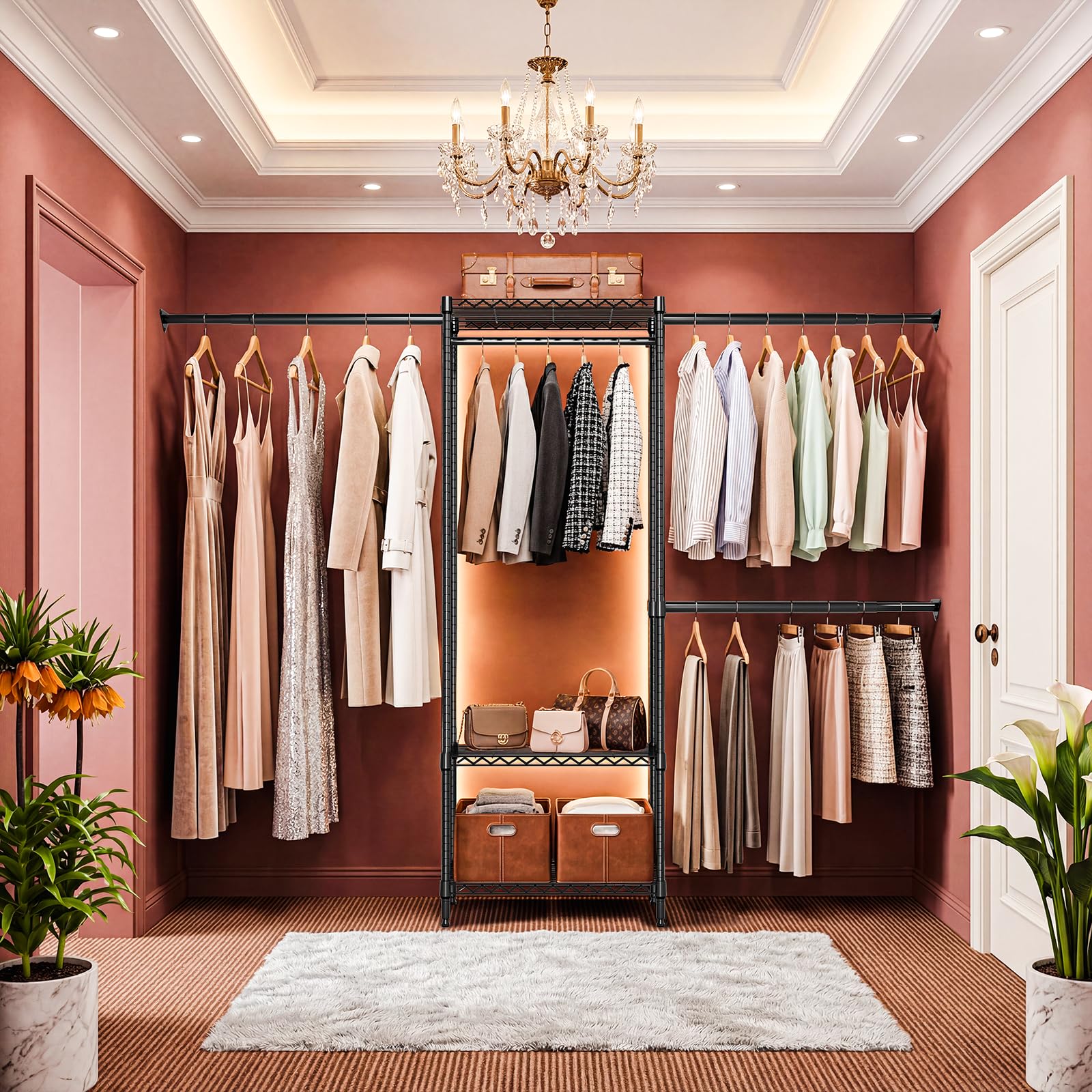 Heavy Duty Garment Rack Wire Clothes Rack for Hanging Clothes