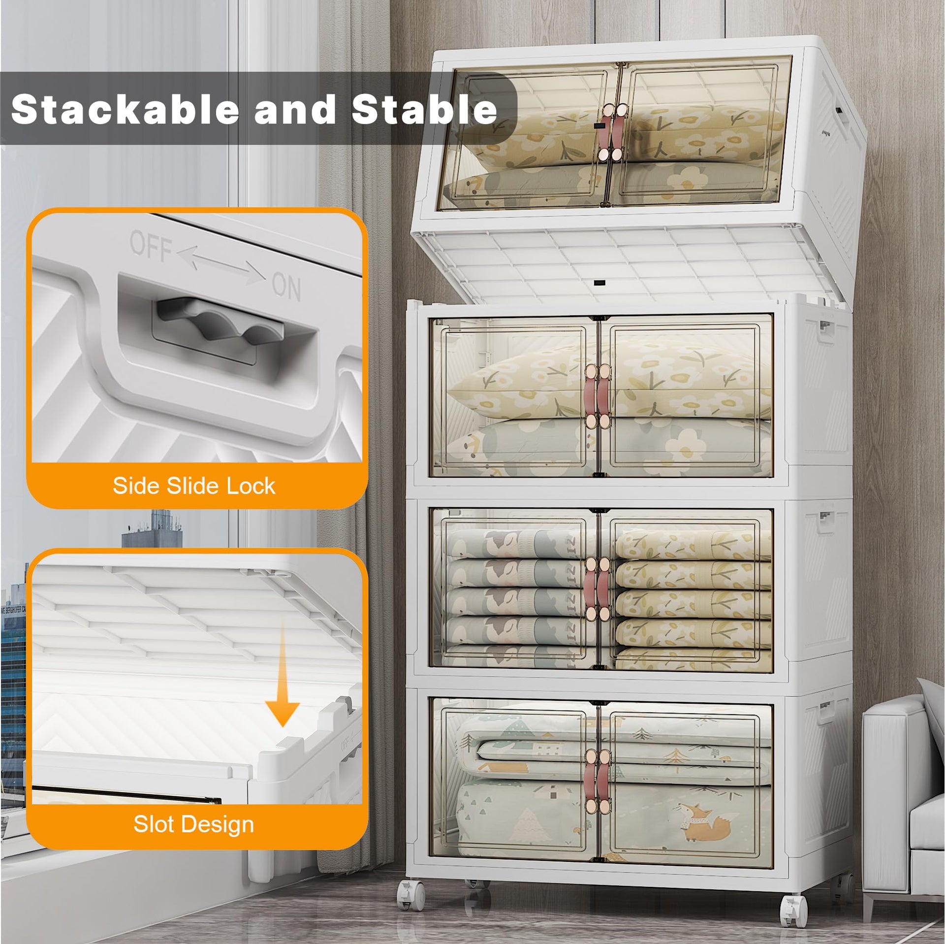 672QT Lockable Plastic Storage Bins