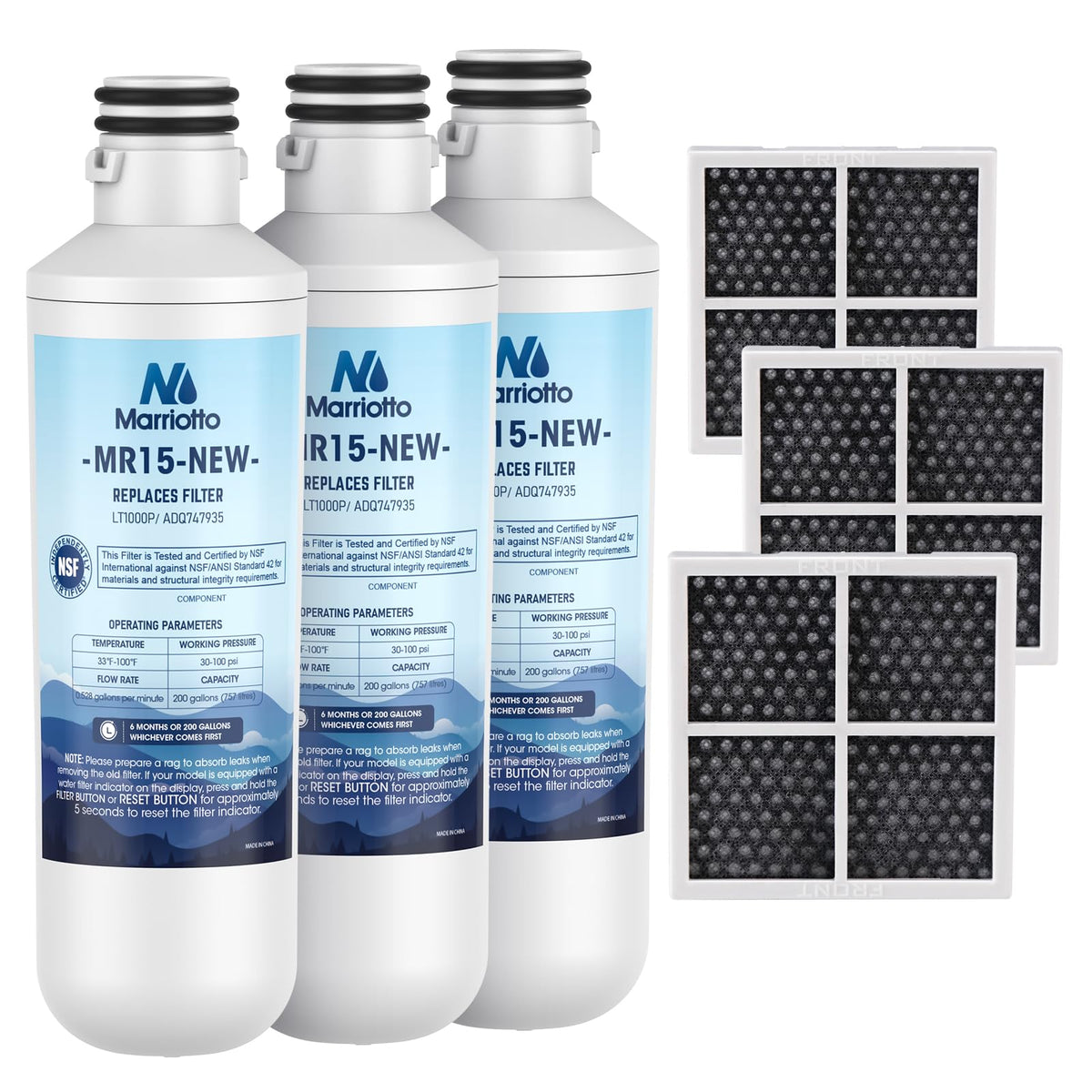 LT1000PC Water Filter and LT120F Air Filter Replacement (3 Count)