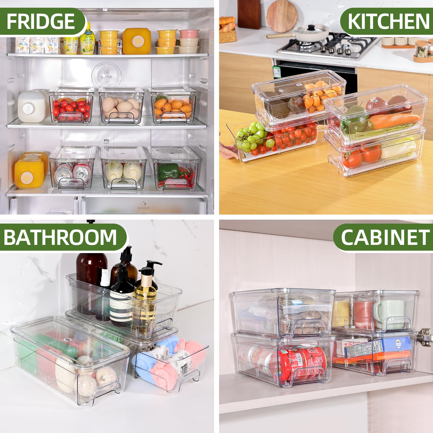 Large Fridge Organizer Drawers (4 Count)