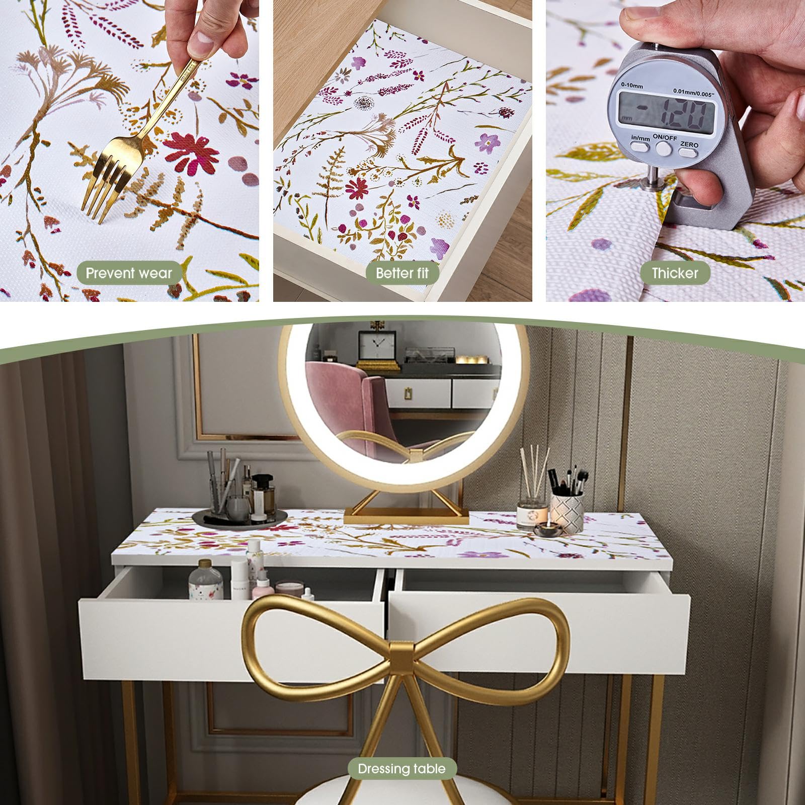 Floral Kitchen Cabinet Shelf Liner (240 Sq Ft)