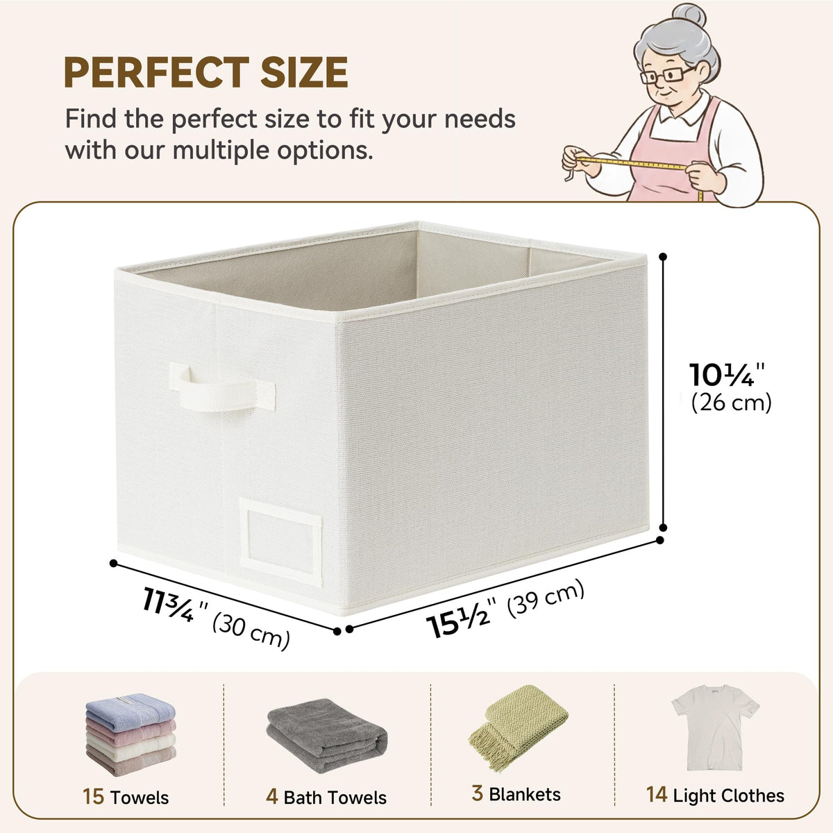 Closet Storage Bins with Label (3 Count)