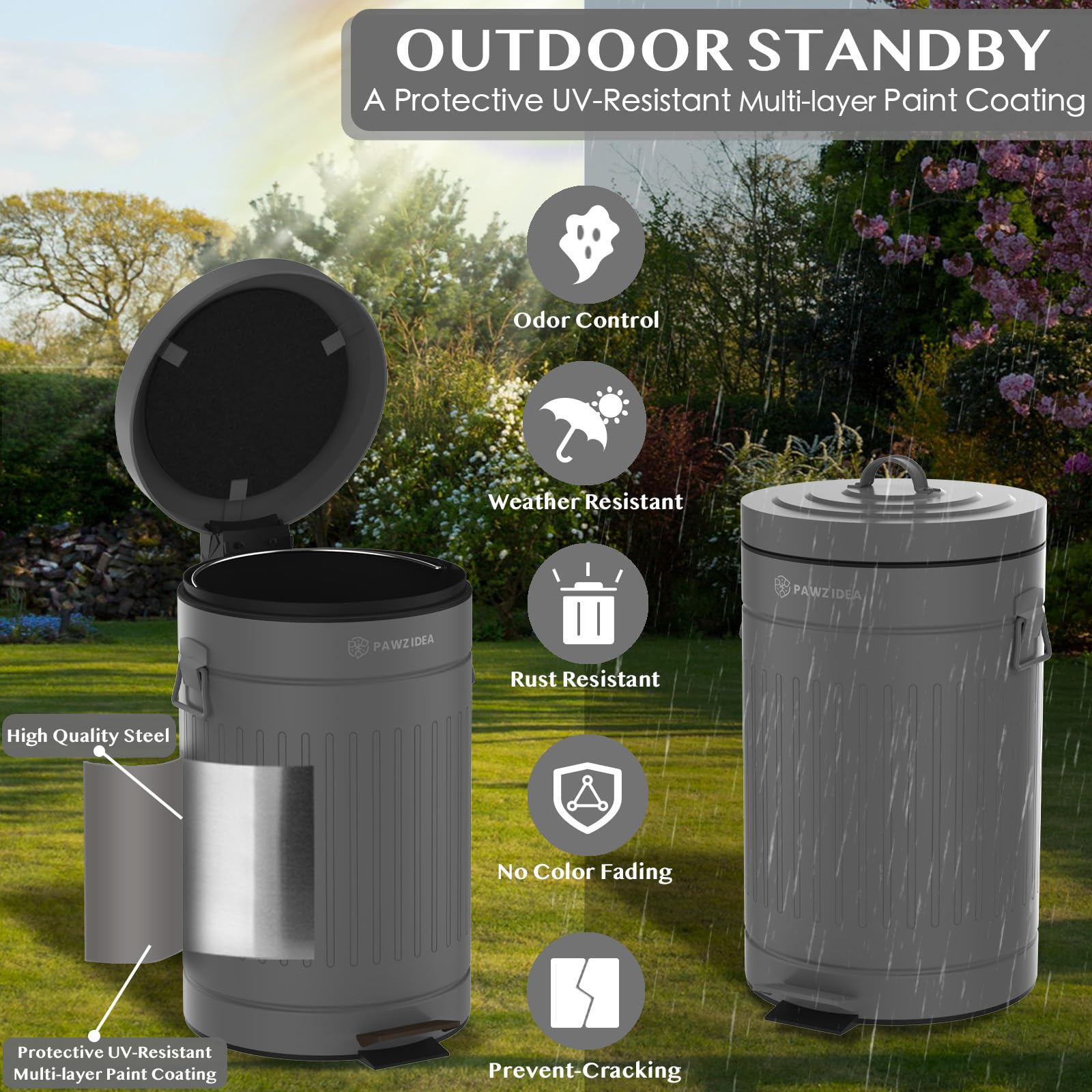 Dog Poop Trash Can Outside Odor Control