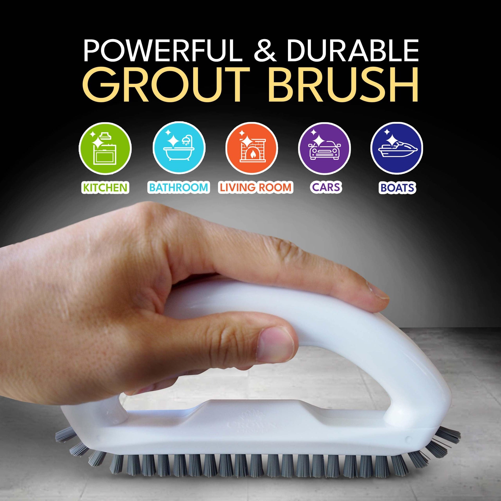 Grout Brush with Stiff Nylon Bristles