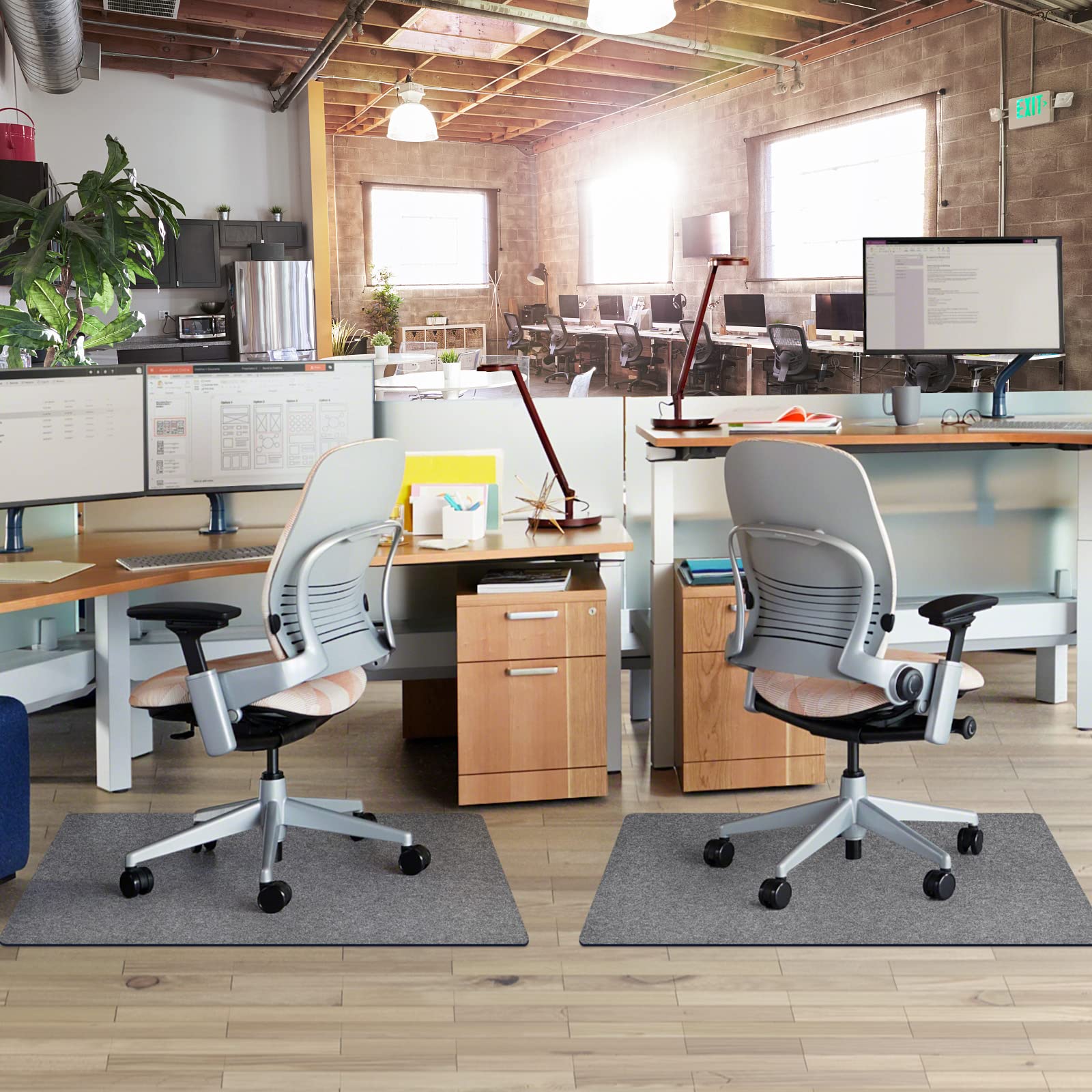 2 Pack Desk Chair Mat for Hardwood Floor & Tile 55"" x35 Office Chair Mat for Rolling Chairs Large Anti (2 Count)
