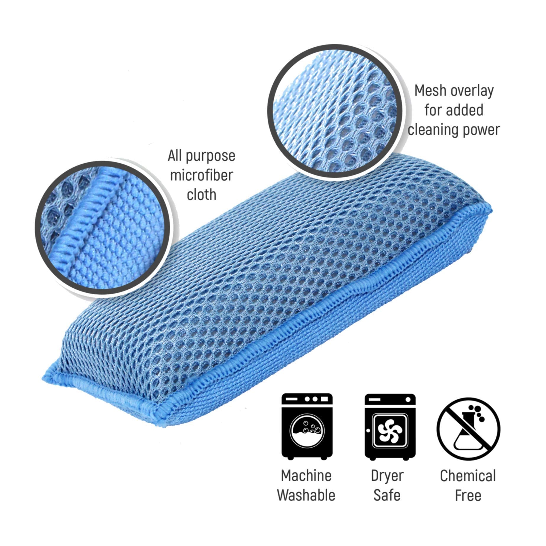Miracle Microfiber Kitchen Sponge by Scrub (6 Count)