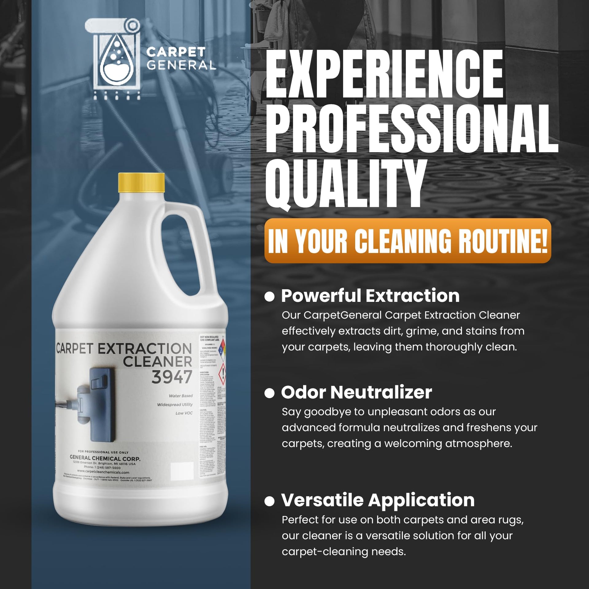 3947 Water Based Professional Carpet (128 Fl Oz)
