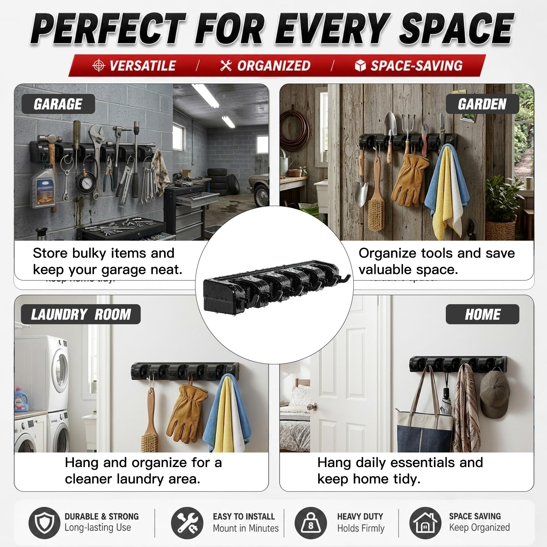 Broom Hanger Wall Mount