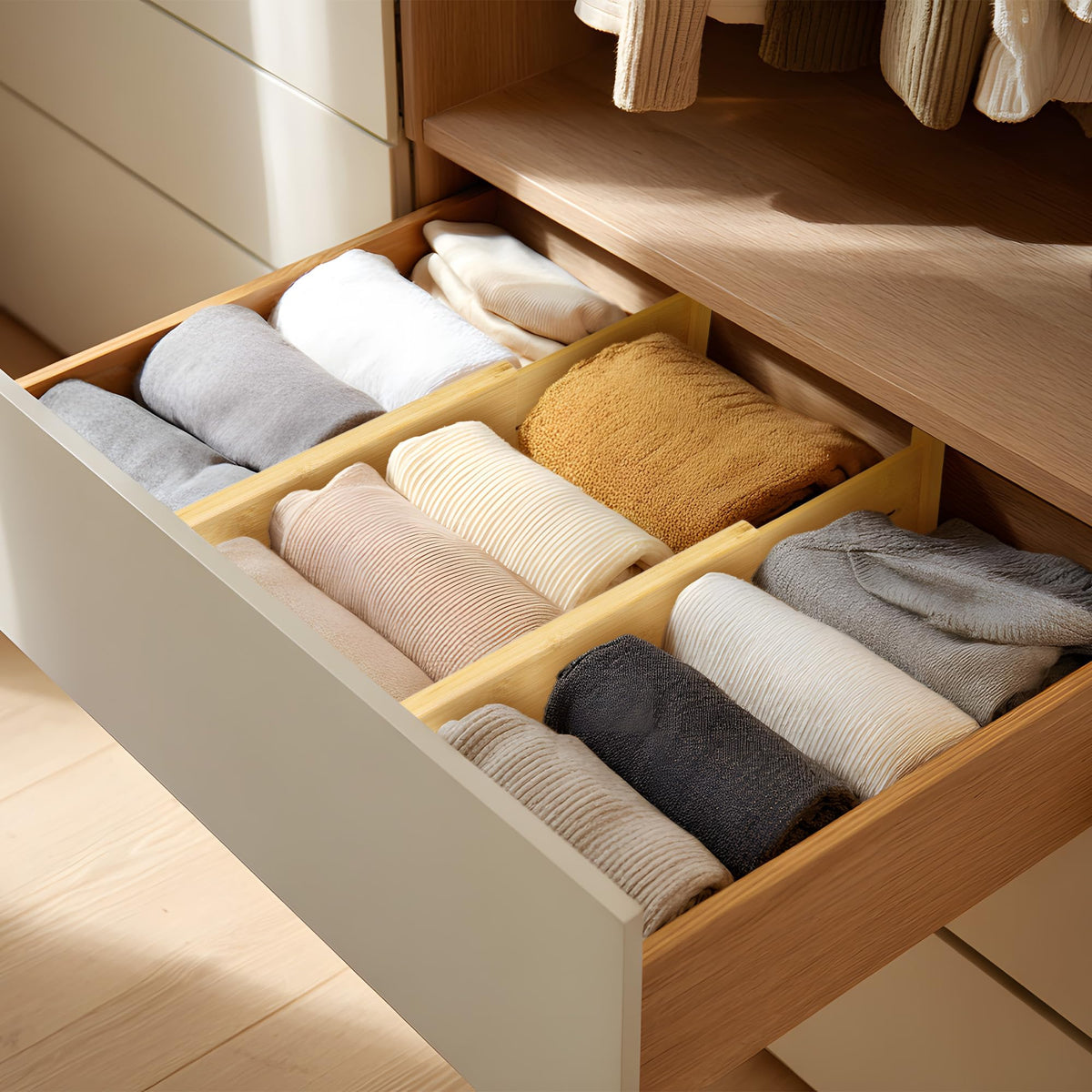 6 Pack Bamboo Drawer Dividers