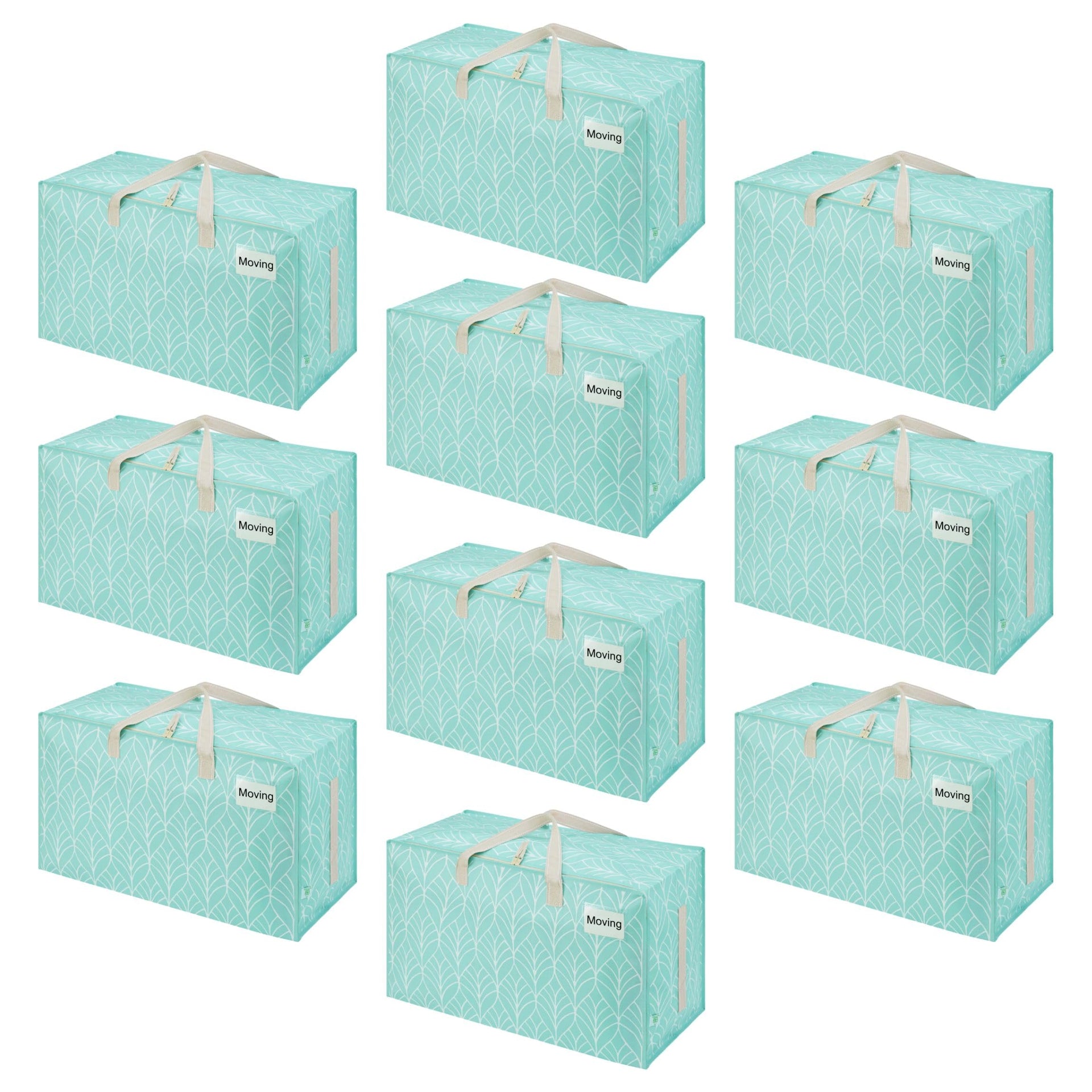 10 Pack Extra Large Heavy Duty Moving Bags with Wide Opening & Reinforced Handles (10 Count)