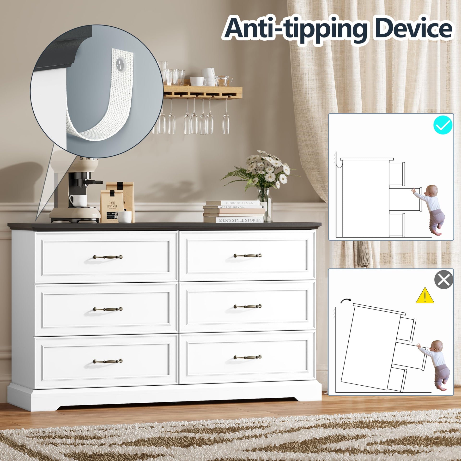 6 Drawer Dresser for Bedroom