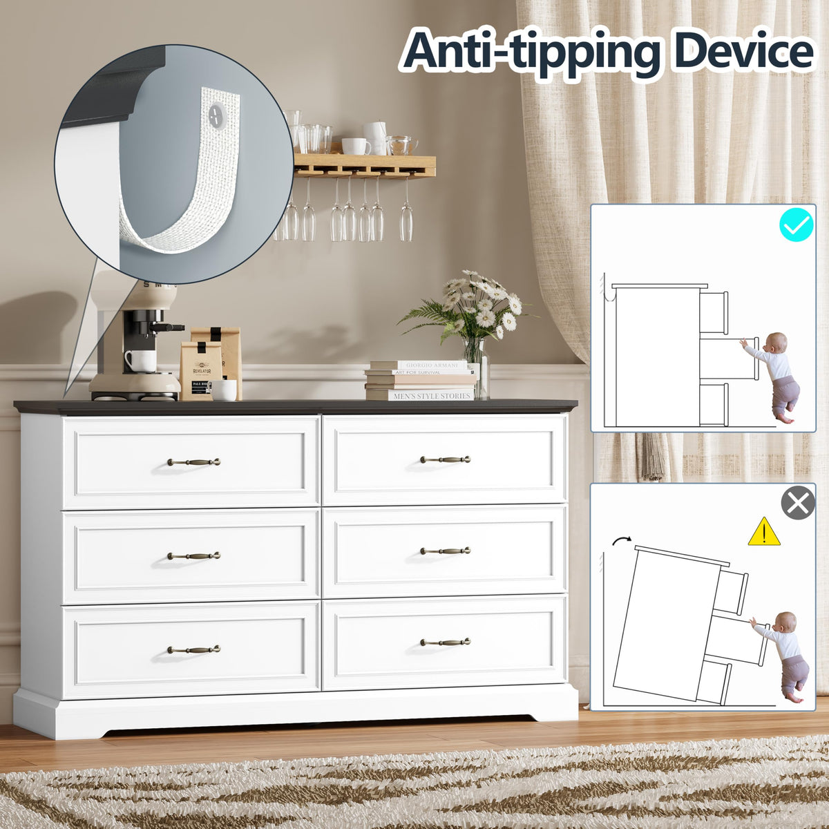 6 Drawer Dresser for Bedroom