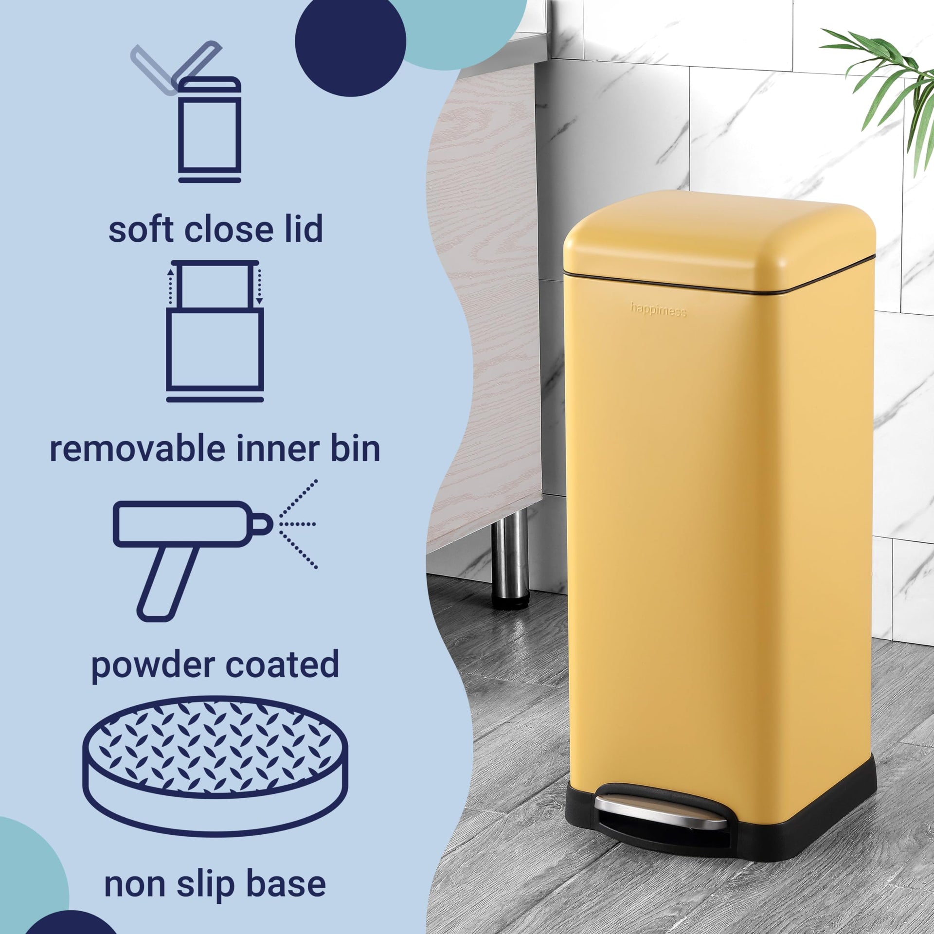 Betty 8 Gal Step Trash Can Soft