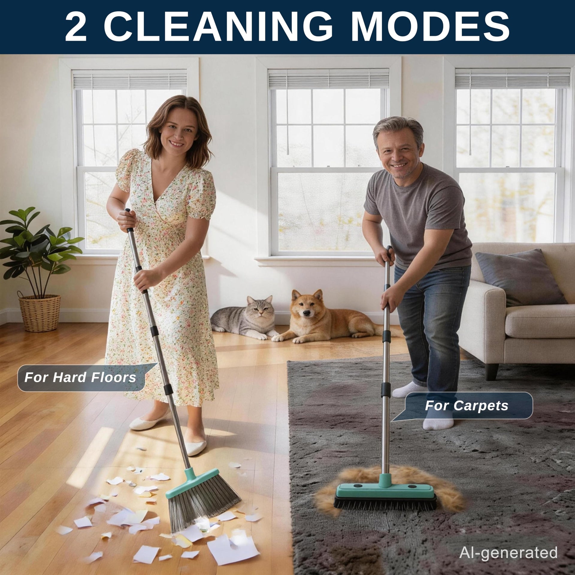 Broom with Dustpan Combo Set