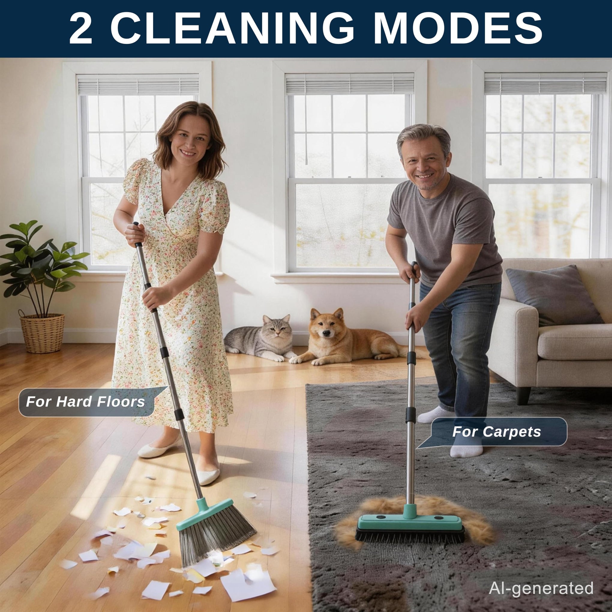 Broom with Dustpan Combo Set