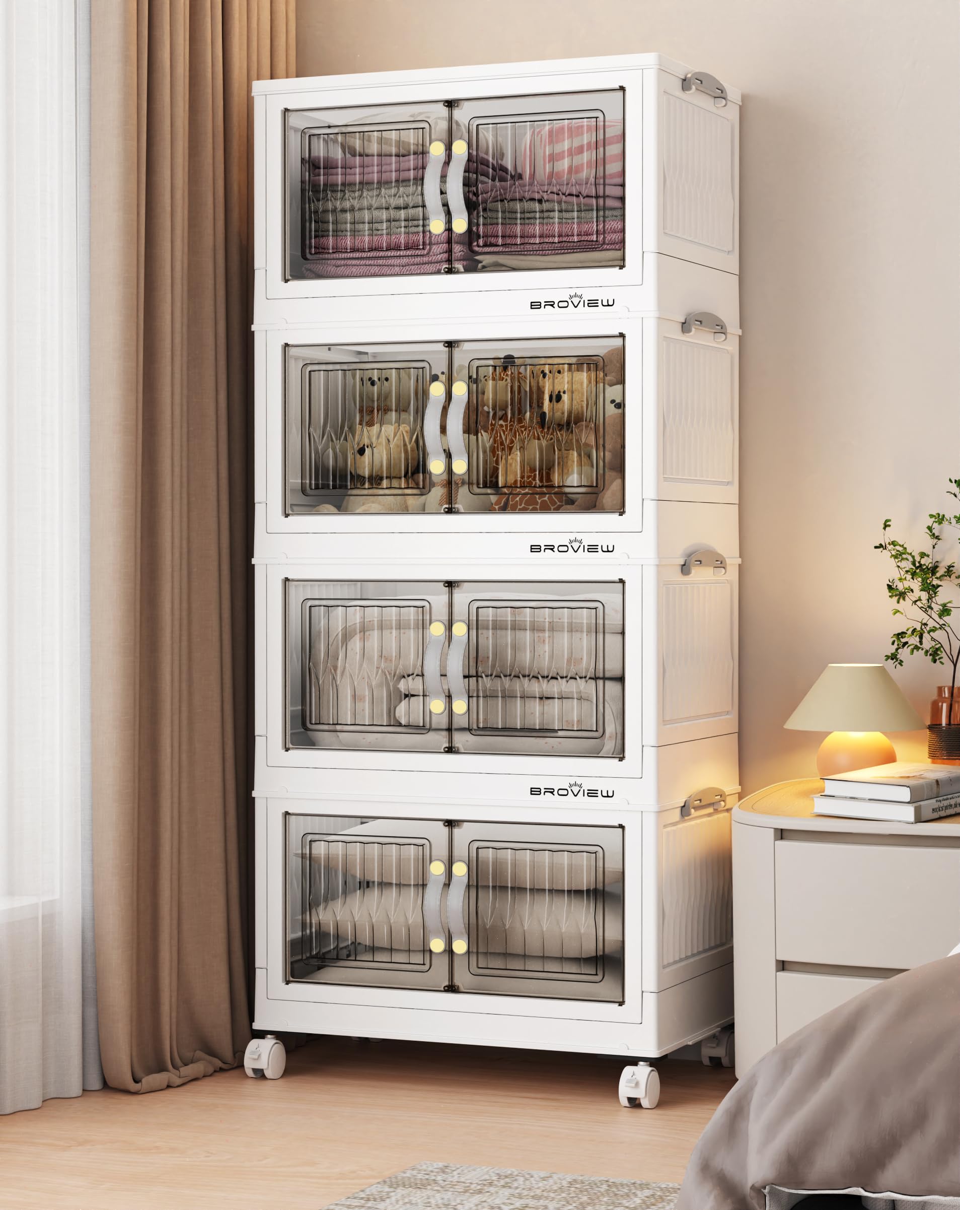 180Qt Stackable Storage Bins with Lid (4 Count)