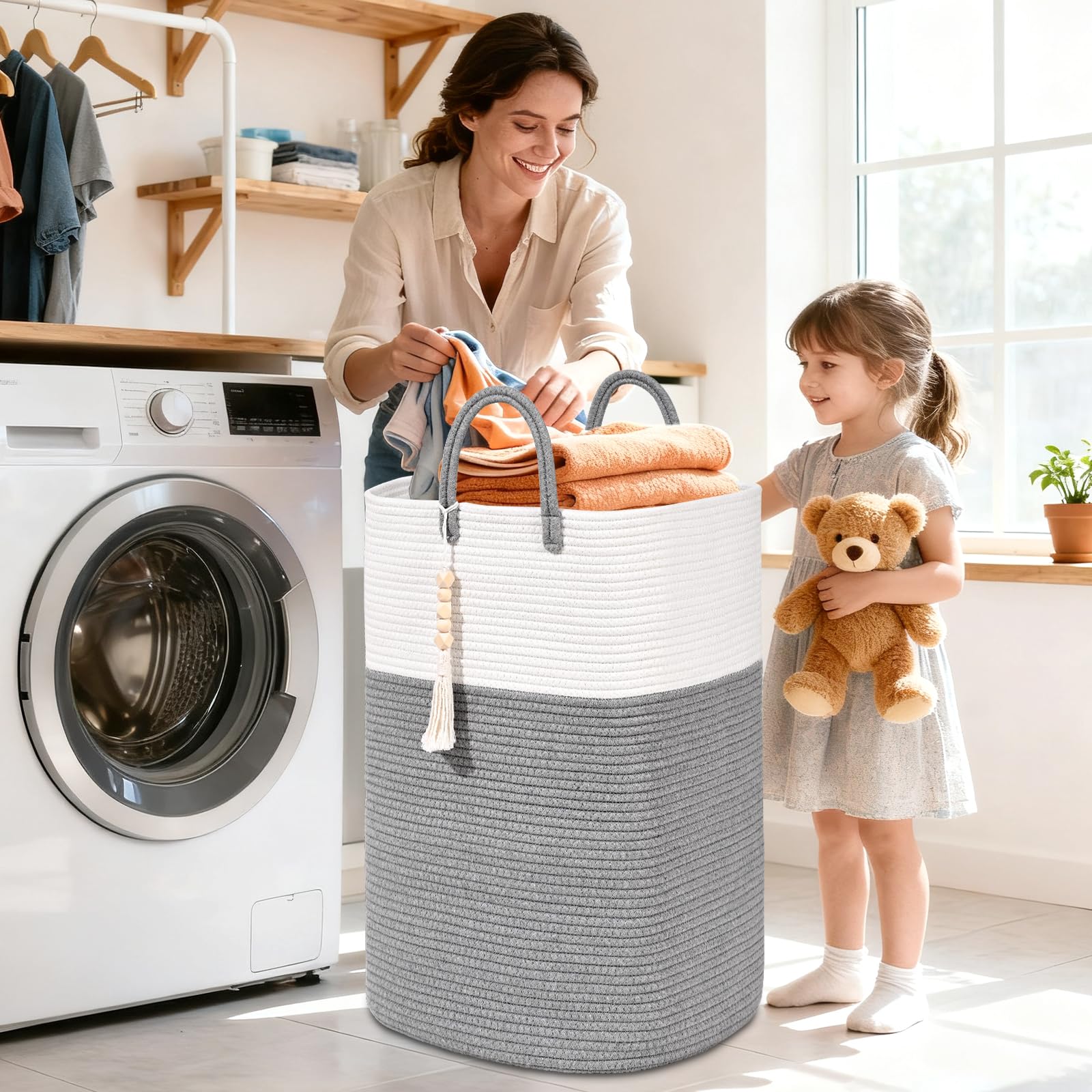 Woven Laundry Basket for Clothes (81.12 Ounce)