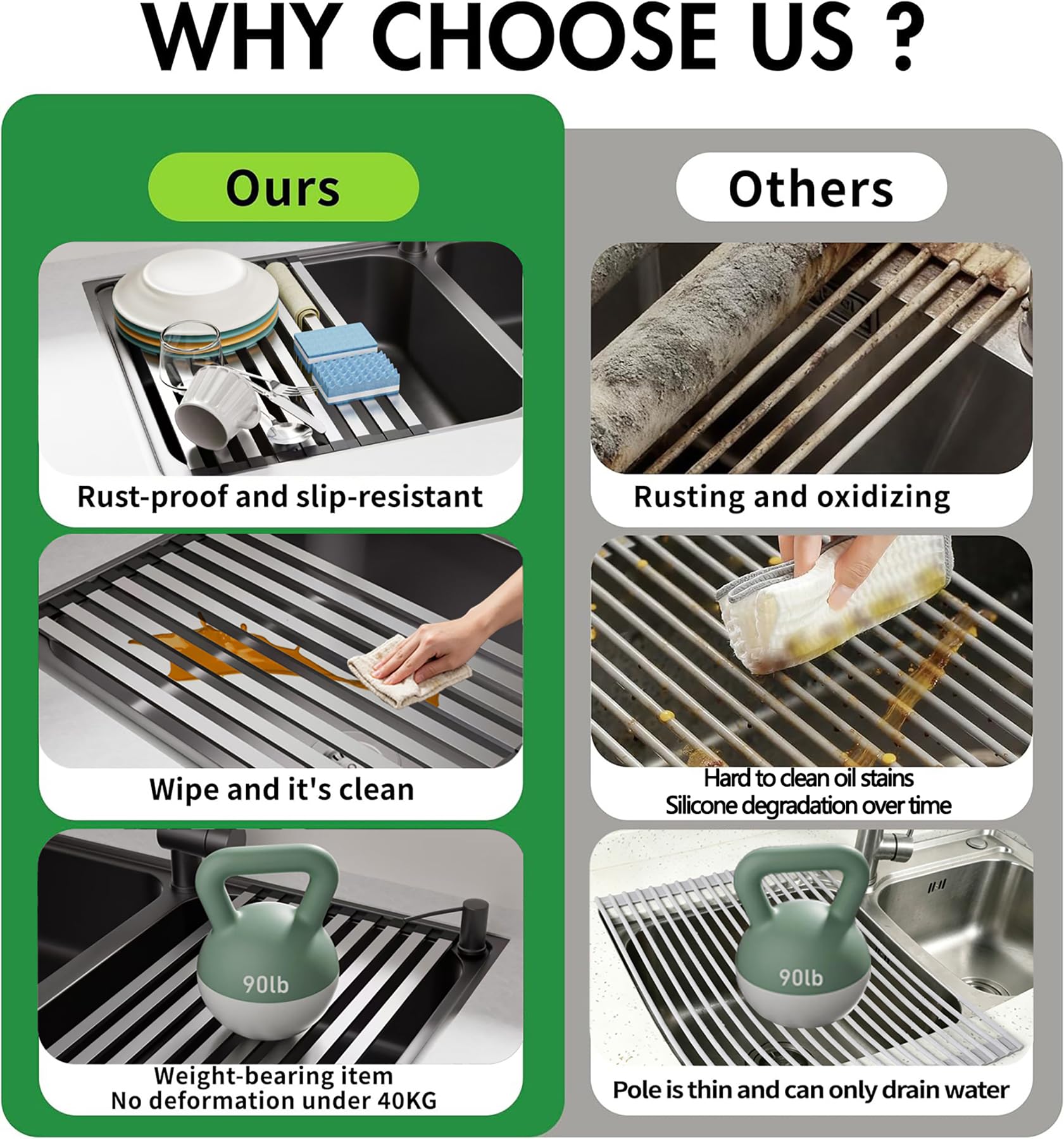 Over the Sink Kitchen Dish Drying Rack Organizer