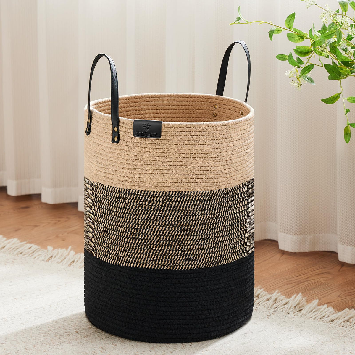 53L Tall Woven Rope Laundry Hamper (1792.1432 Fl Oz) - ModHome Supplies