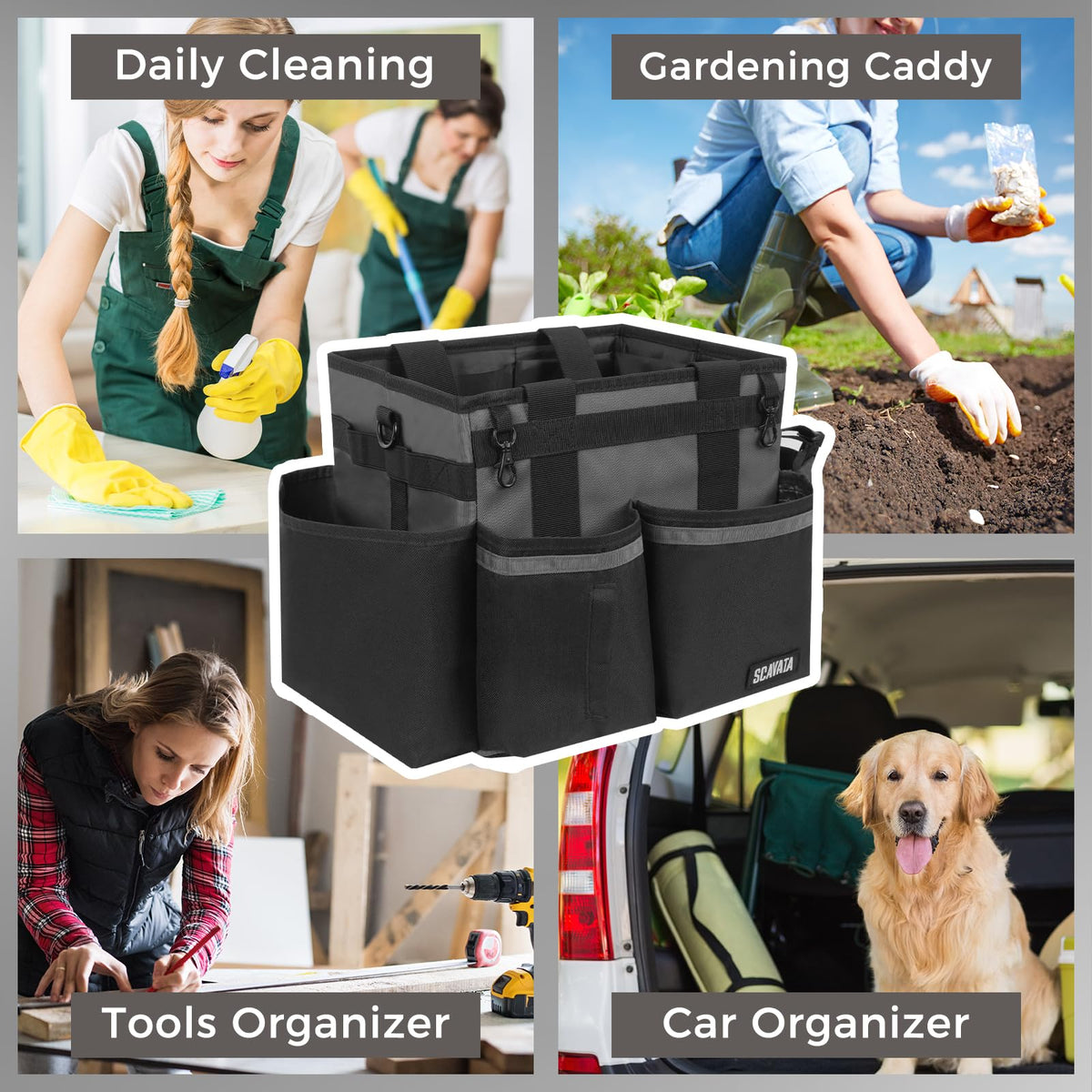 Compact Wearable Cleaning Caddy with Handle & Shoulder Straps