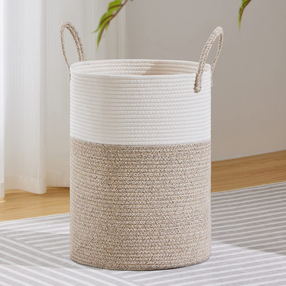 72L Tall Woven Laundry Basket Hamper