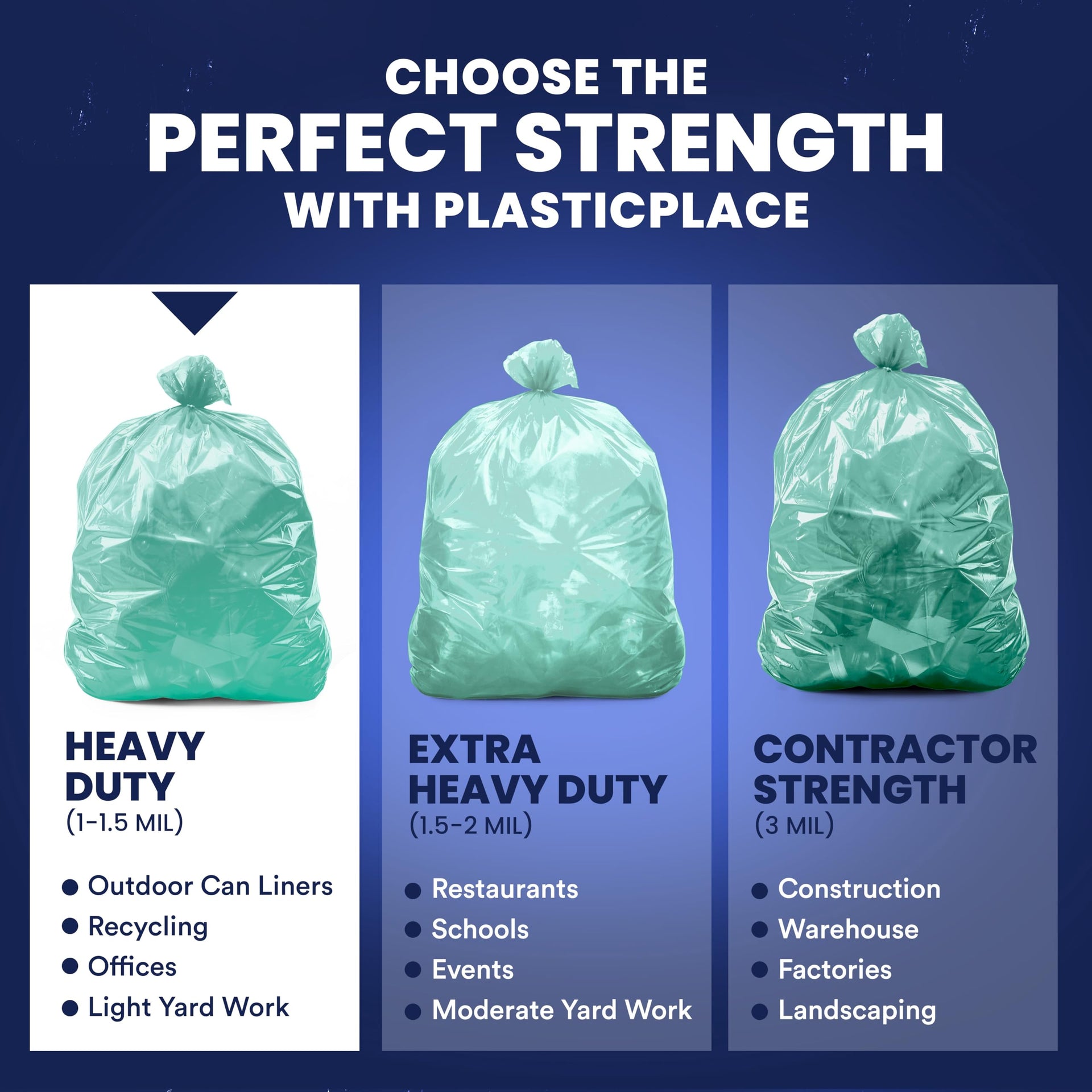 55 60 gallon Trash Bags │ 1.2 Mil │ Green Heavy Duty Garbage Can Liners │ 38” x 58” (50 Count)